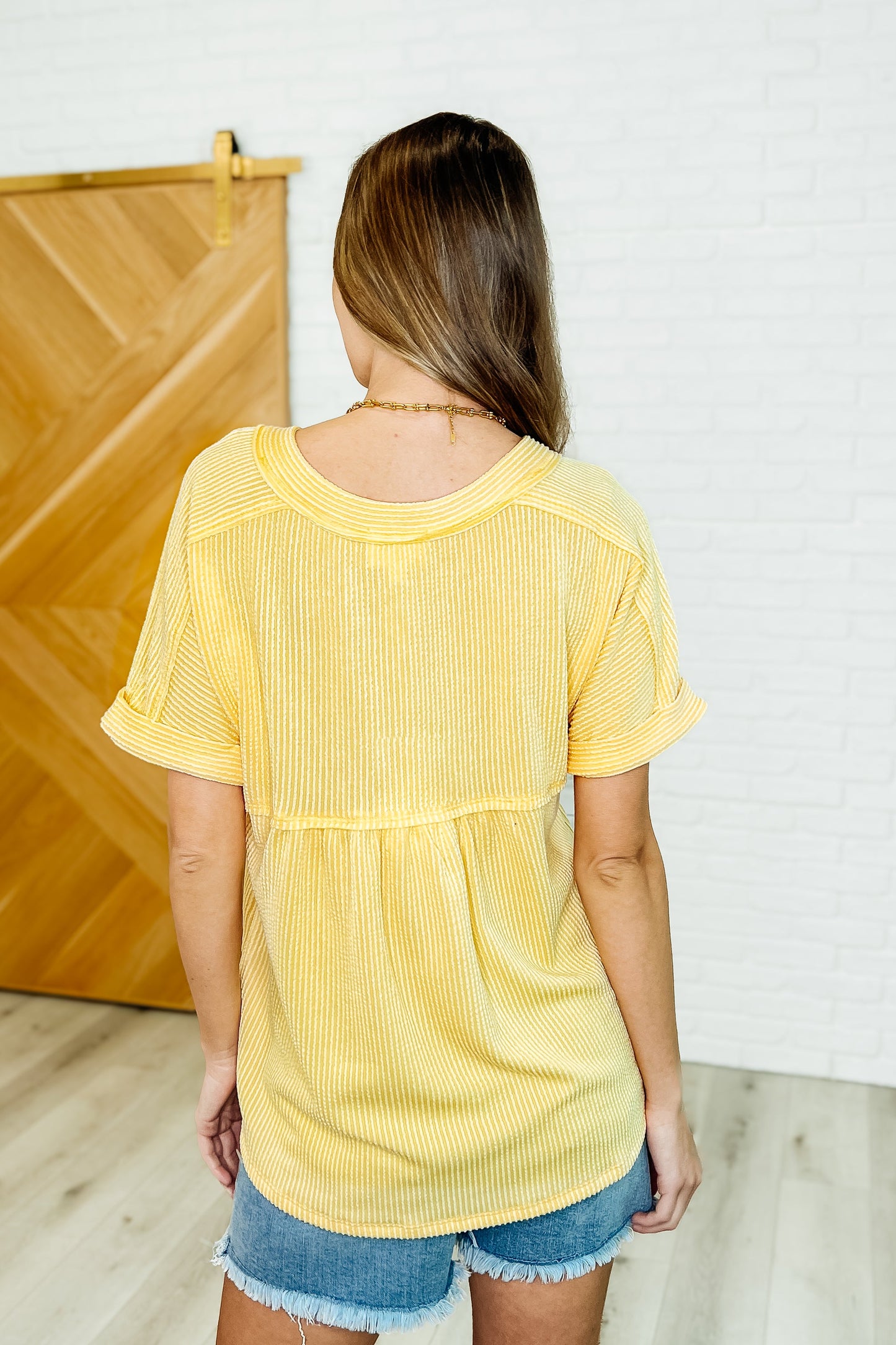 Plain and Sassy V-Neck Tee in Lemonade - Southern Divas Boutique