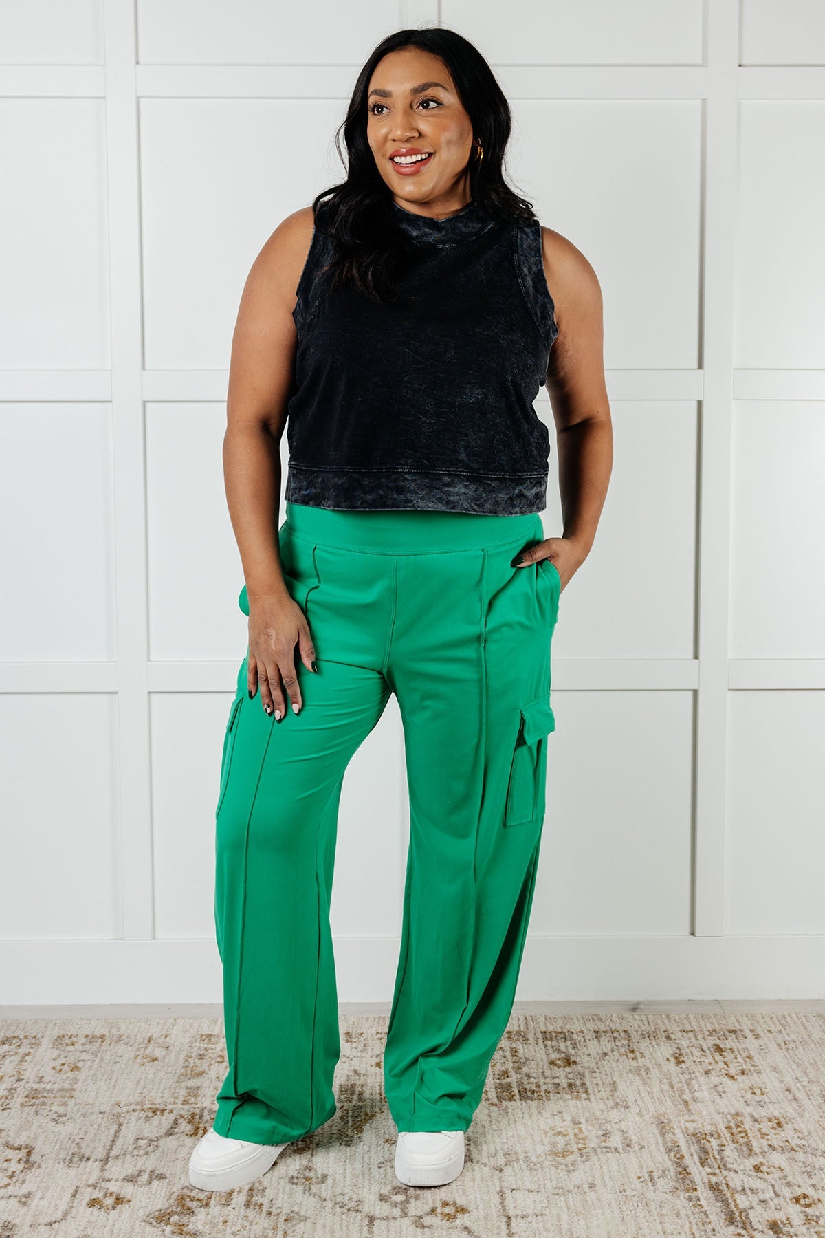 Race to Relax Cargo Pants in Emerald Green - Southern Divas Boutique