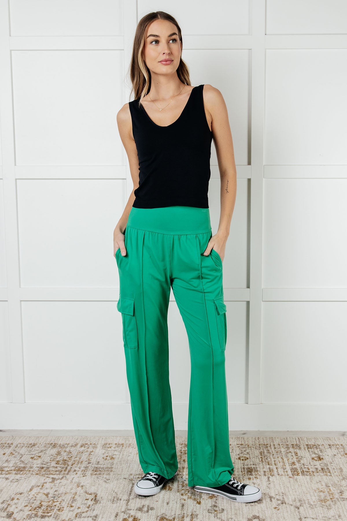 Race to Relax Cargo Pants in Emerald Green - Southern Divas Boutique