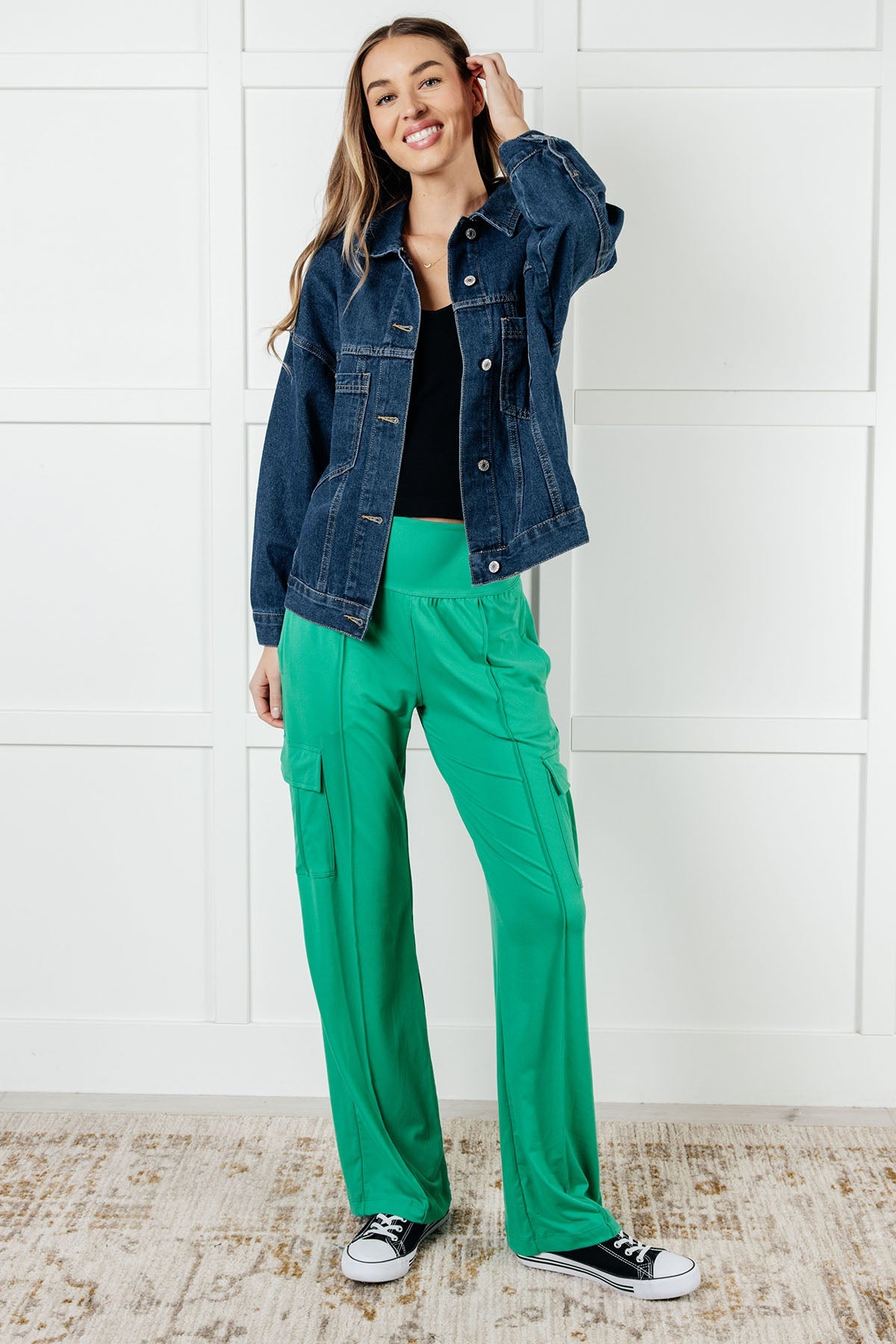 Race to Relax Cargo Pants in Emerald Green - Southern Divas Boutique