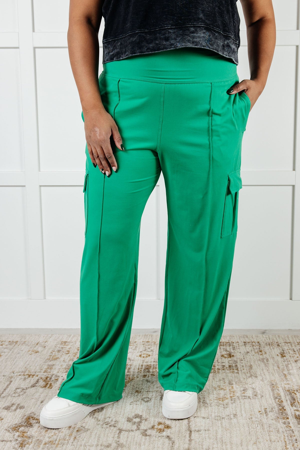 Race to Relax Cargo Pants in Emerald Green - Southern Divas Boutique