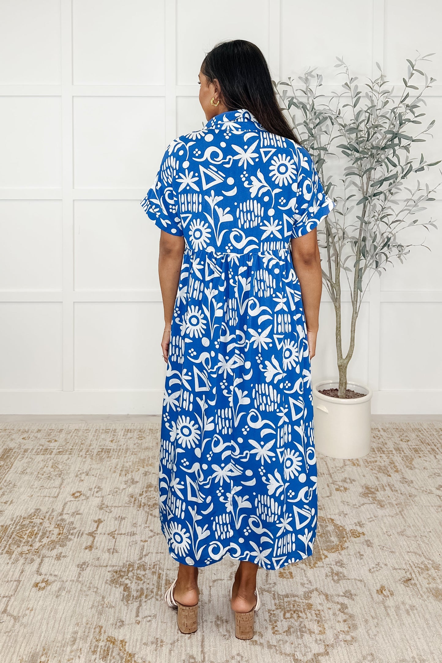 Soft Sonata V-Neck Dress in Blue - Southern Divas Boutique