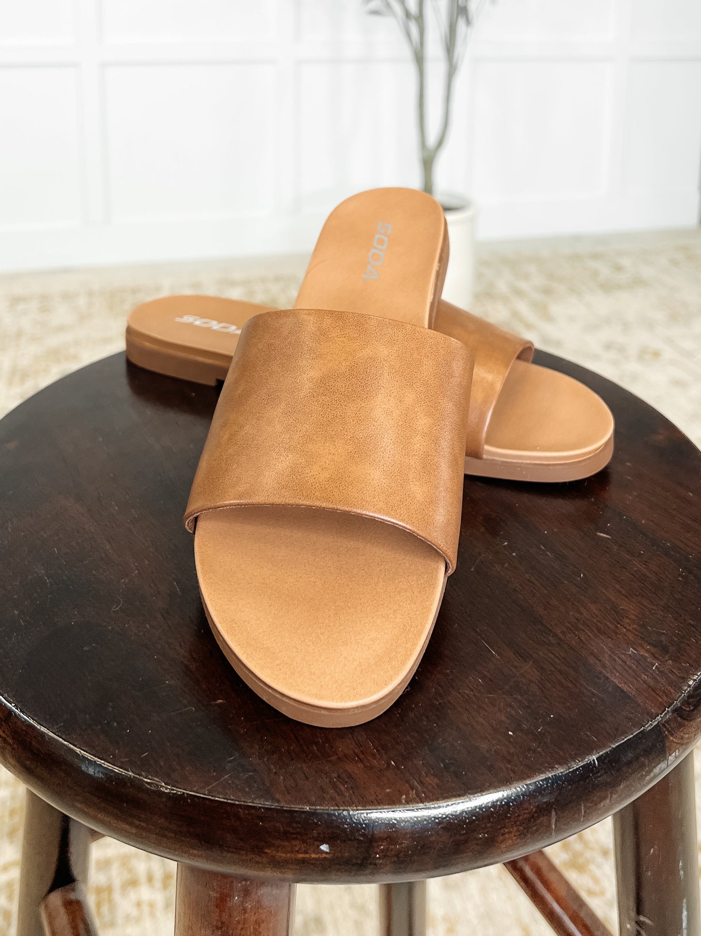 Sole Mate Slip on Sandals in Tan - Southern Divas Boutique