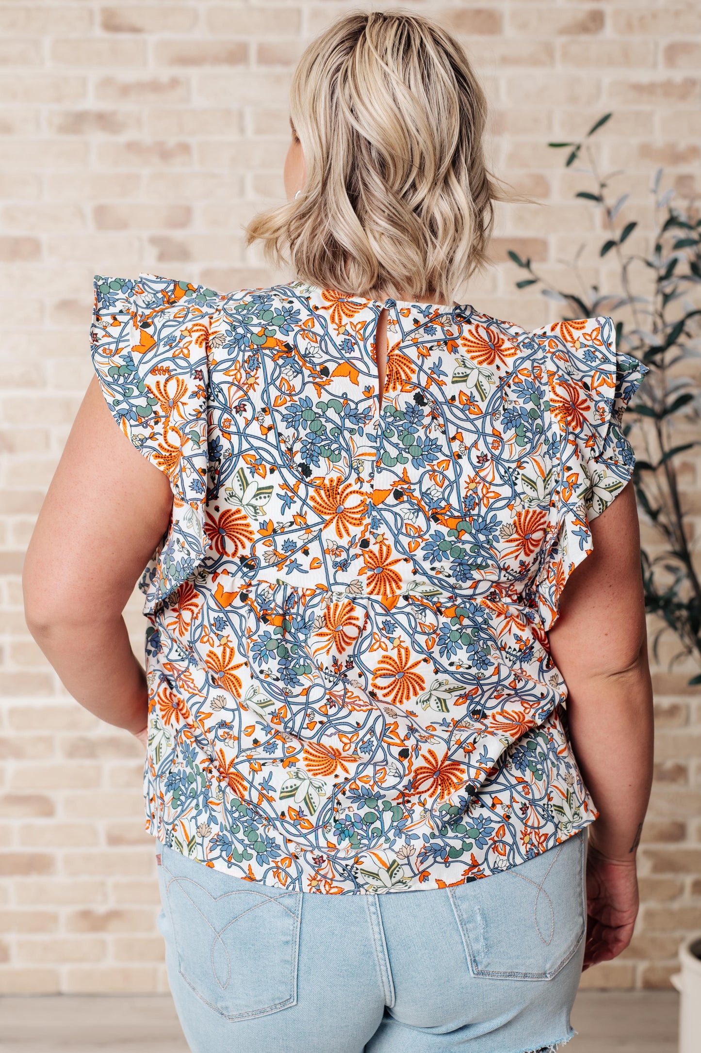 Something Peaceful Flutter Sleeve Blouse - Southern Divas Boutique