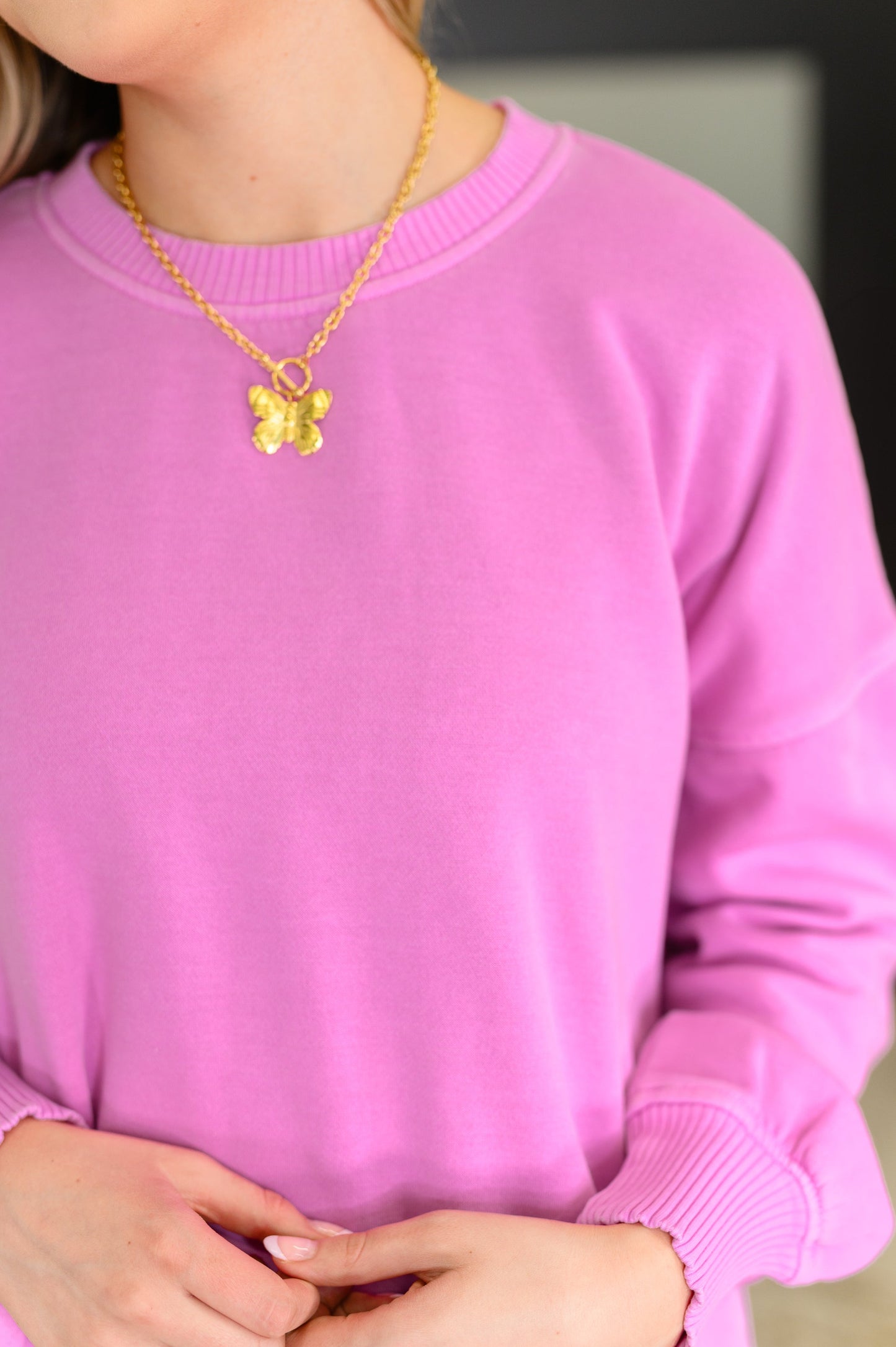 Talk Cozy to Me Stepped Hem Pullover in Bright Mauve - Southern Divas Boutique