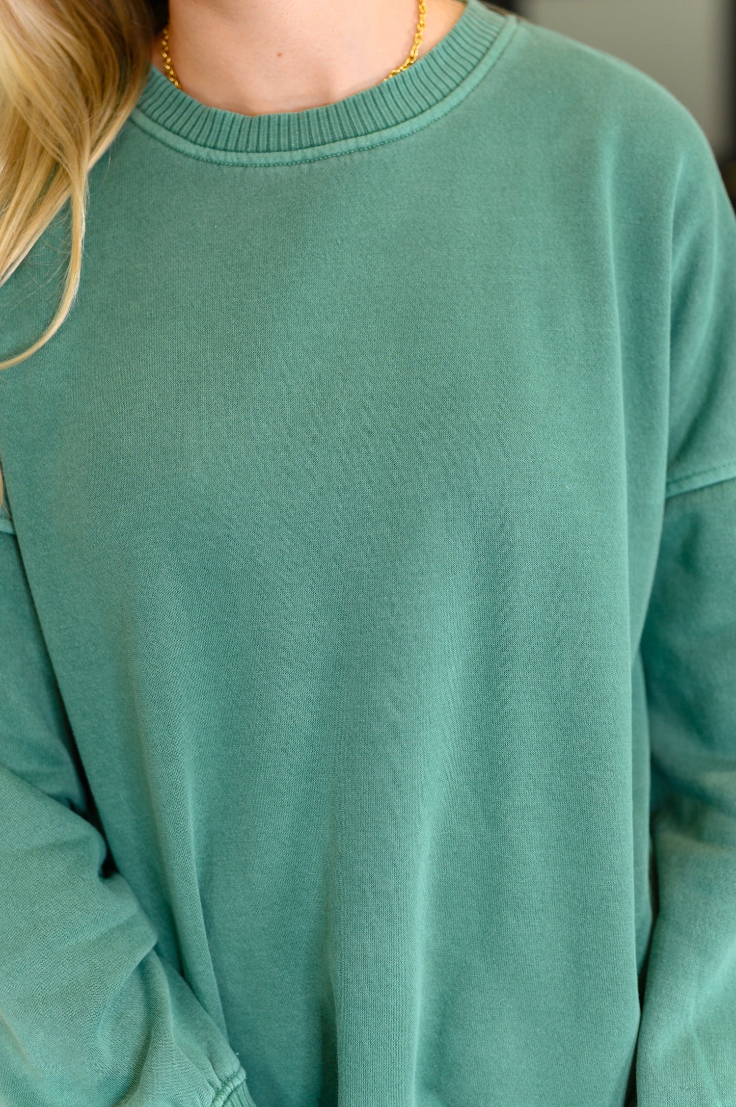 Talk Cozy to Me Stepped Hem Pullover in Dark Green - Southern Divas Boutique