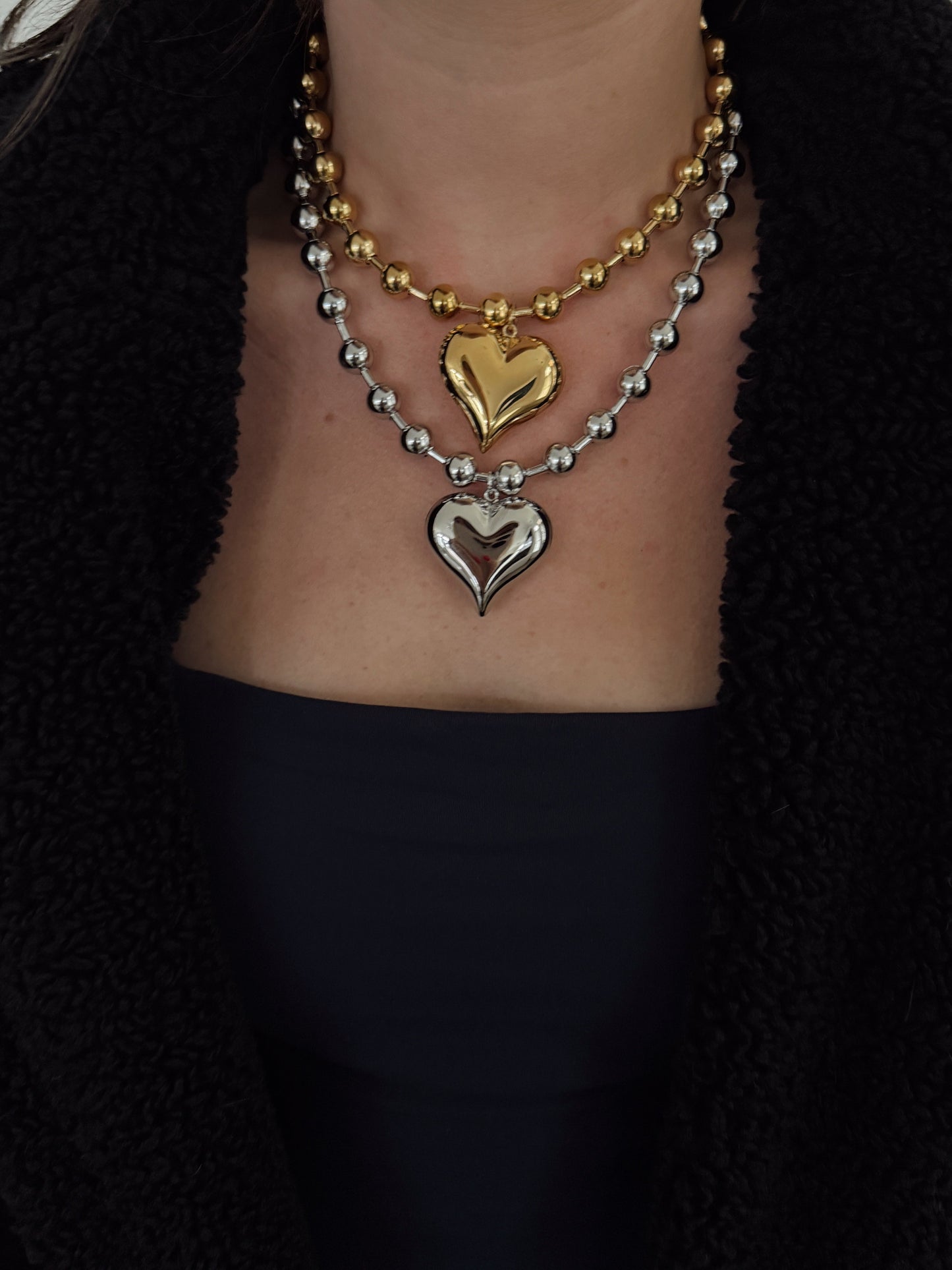 SILVER BUBBLE HEART NECKLACE - Southern Divas Boutique