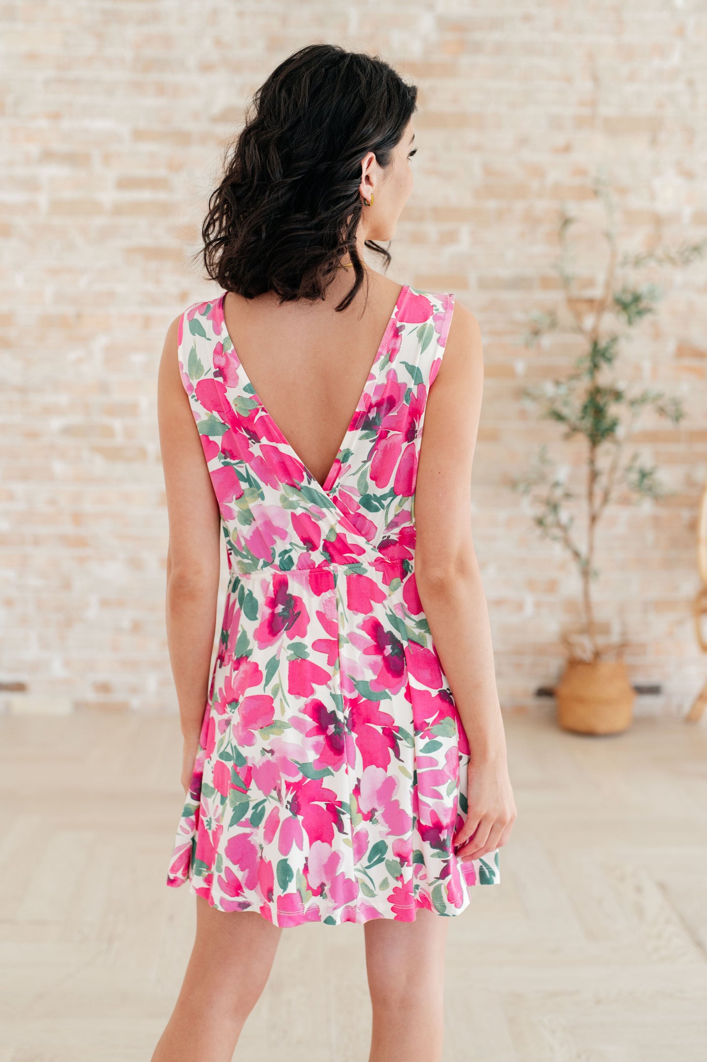 The Sun's Been Quite Kind V-Neck Dress in Pink - Southern Divas Boutique