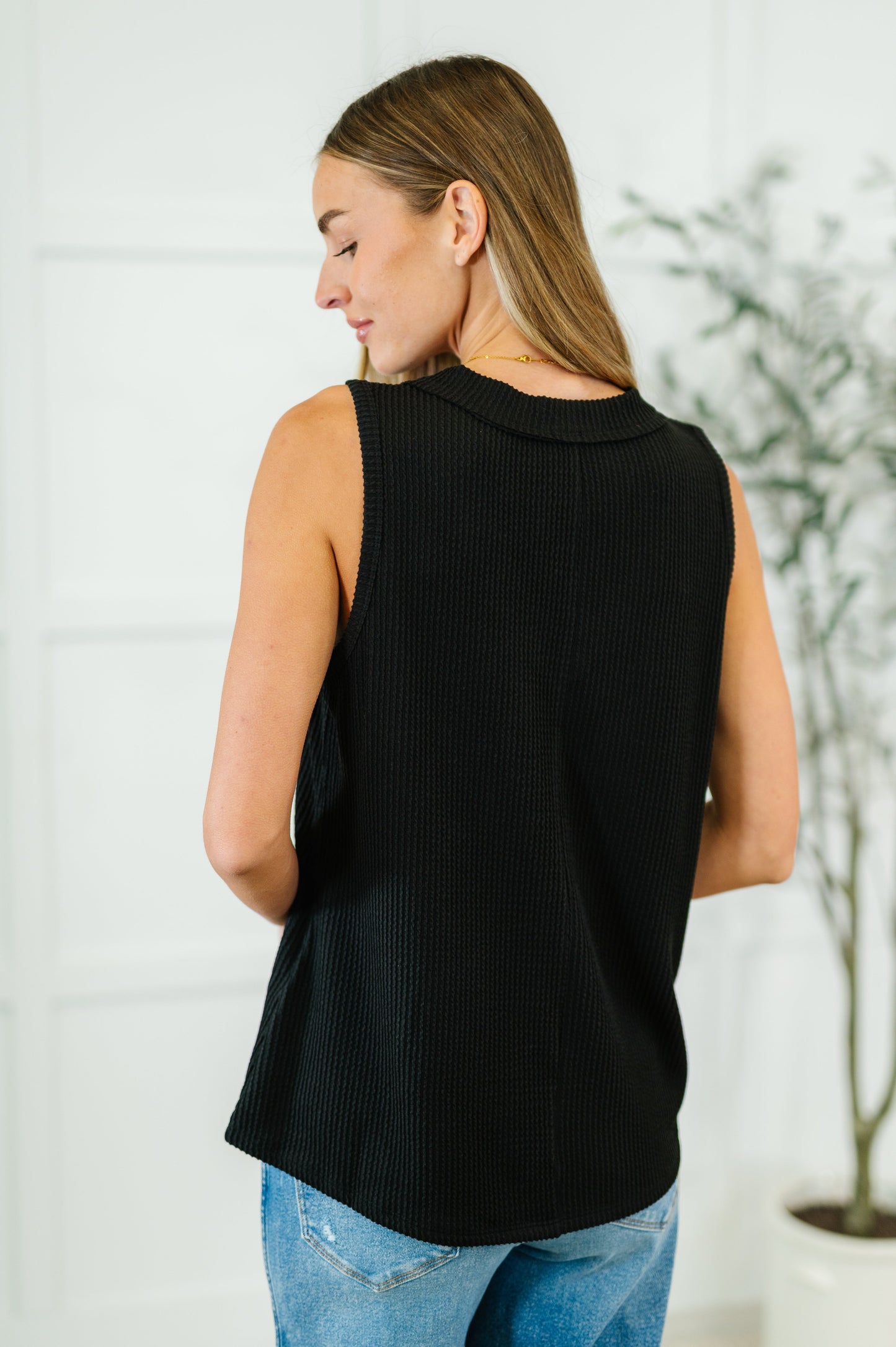 Thread Lightly Ribbed Knit Tank in Black - Southern Divas Boutique