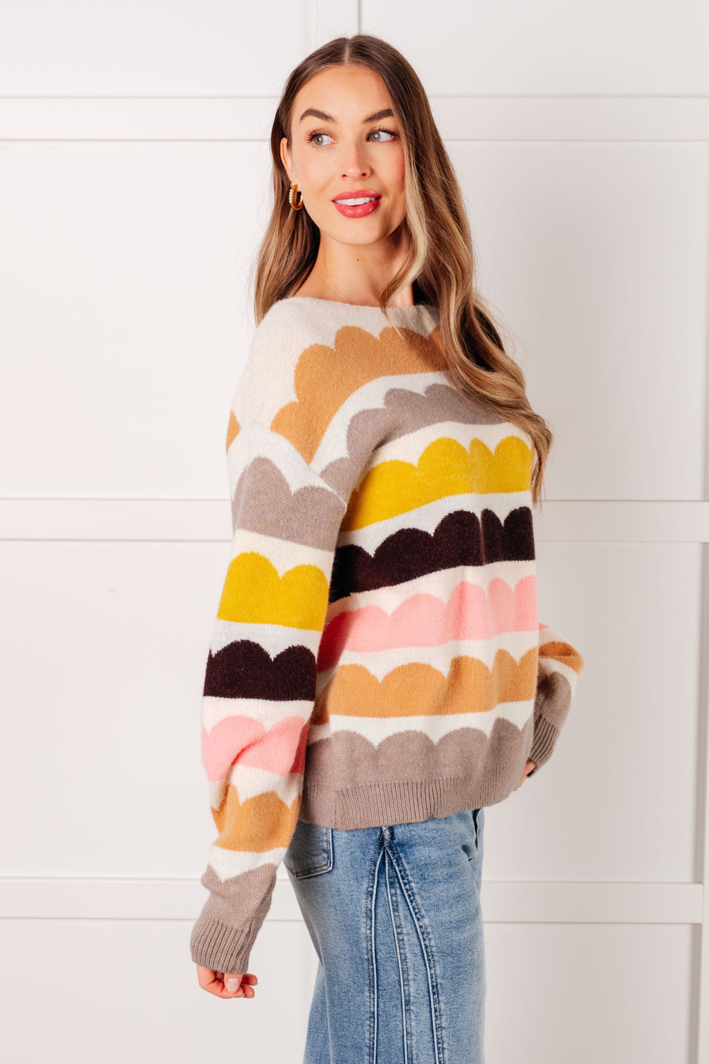 Wave After Wave Striped Sweater - Southern Divas Boutique