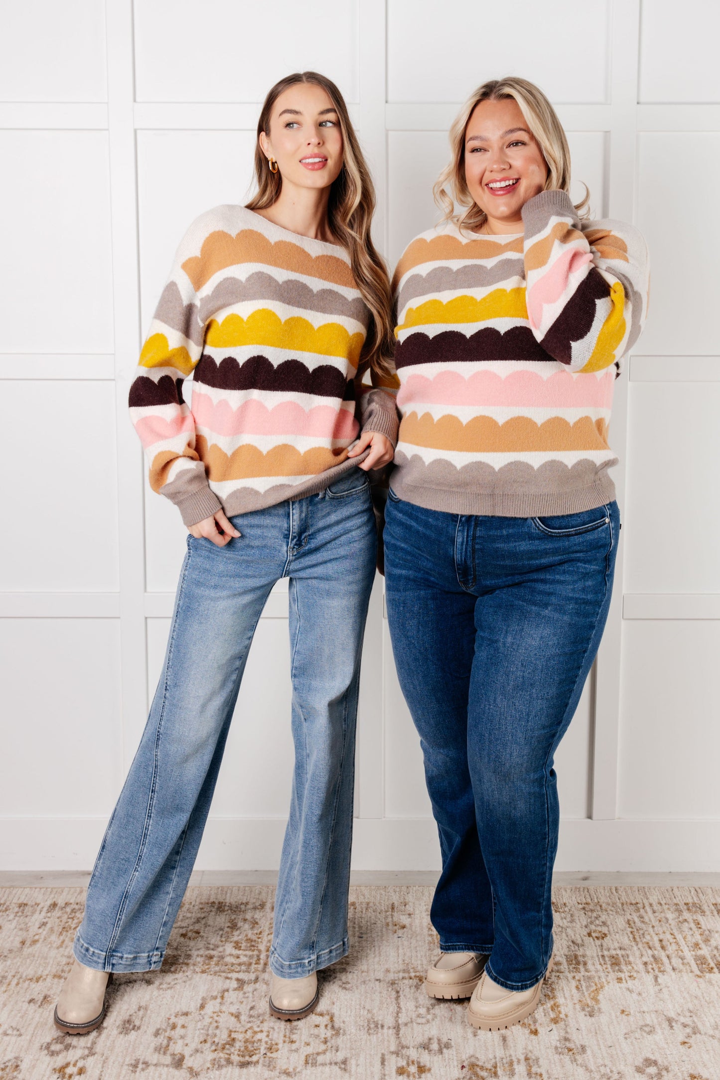 Wave After Wave Striped Sweater - Southern Divas Boutique