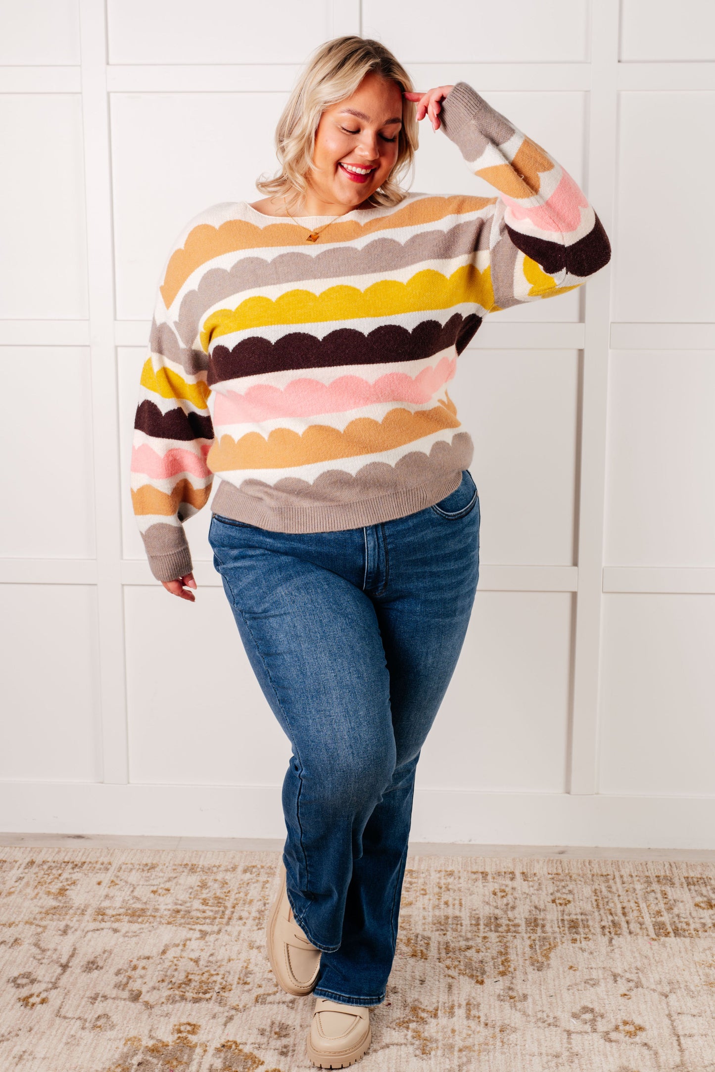 Wave After Wave Striped Sweater - Southern Divas Boutique