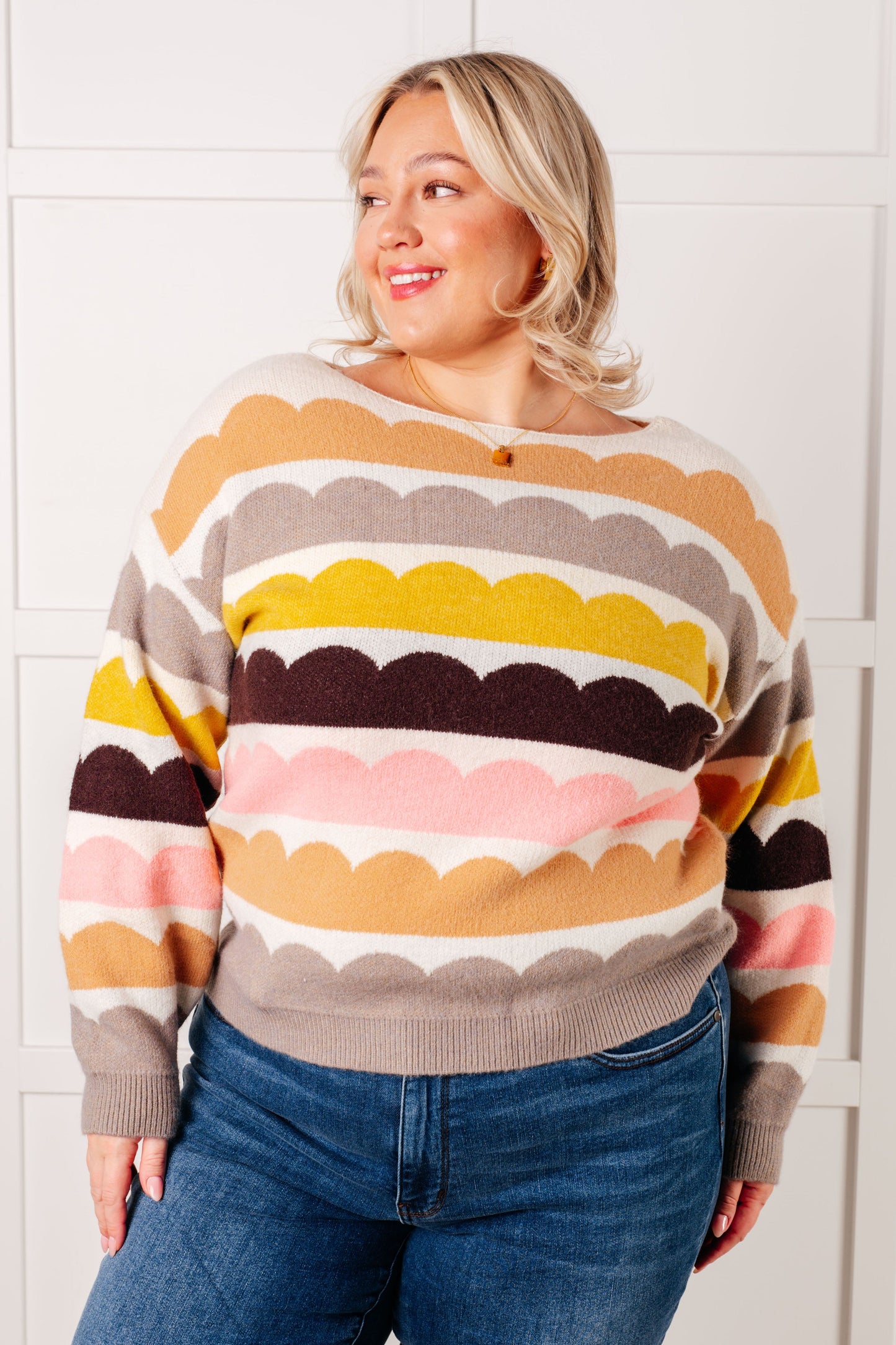 Wave After Wave Striped Sweater - Southern Divas Boutique