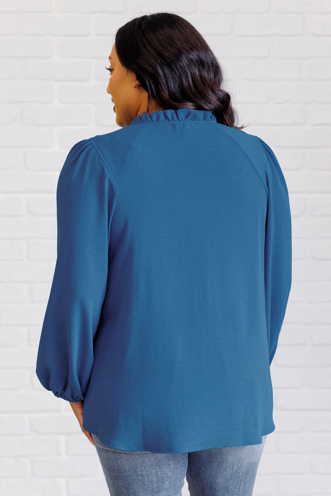 We Believe Keyhole Tie Detail Blouse - Southern Divas Boutique