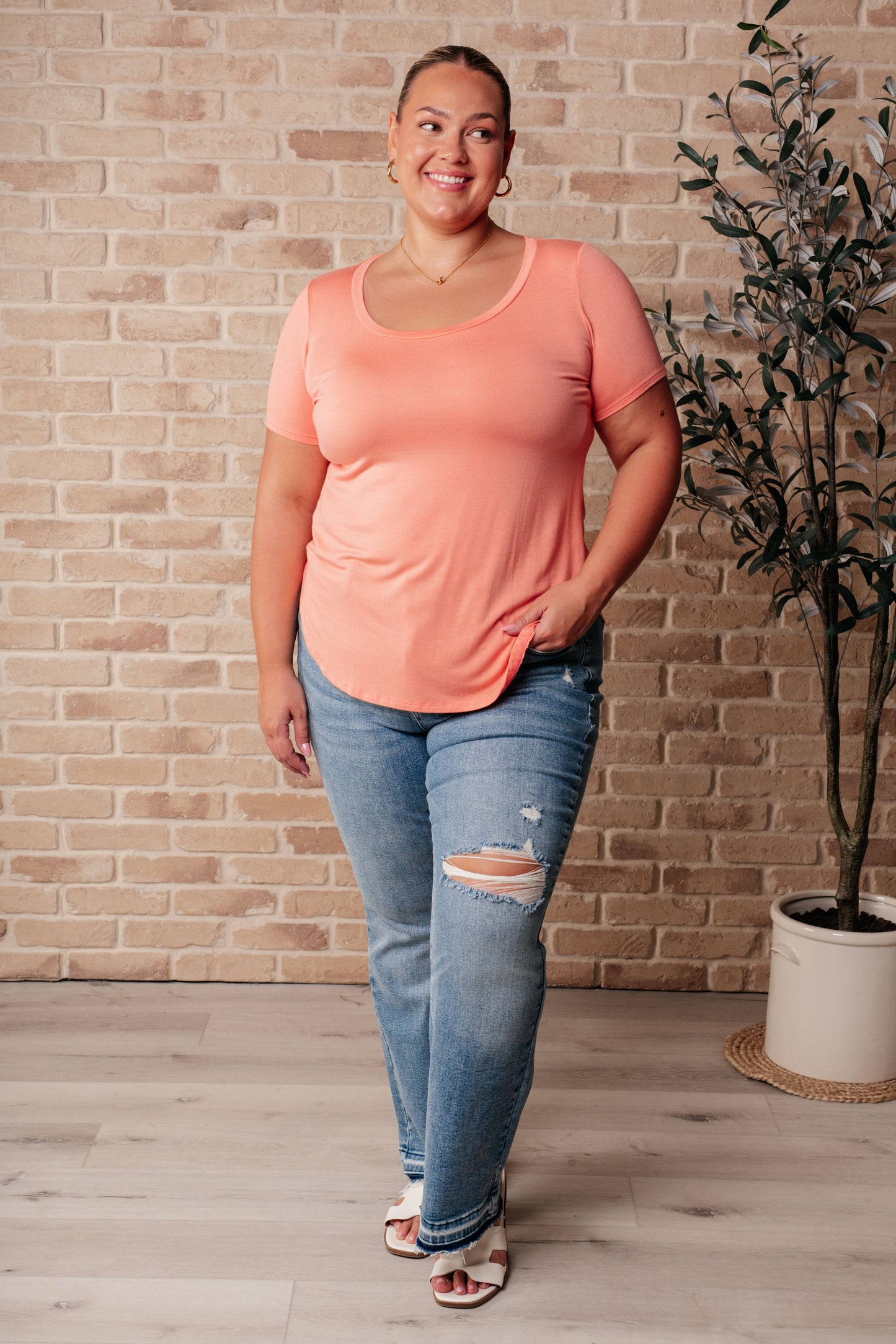 We Go Together Top In Cantaloupe - Southern Divas Boutique