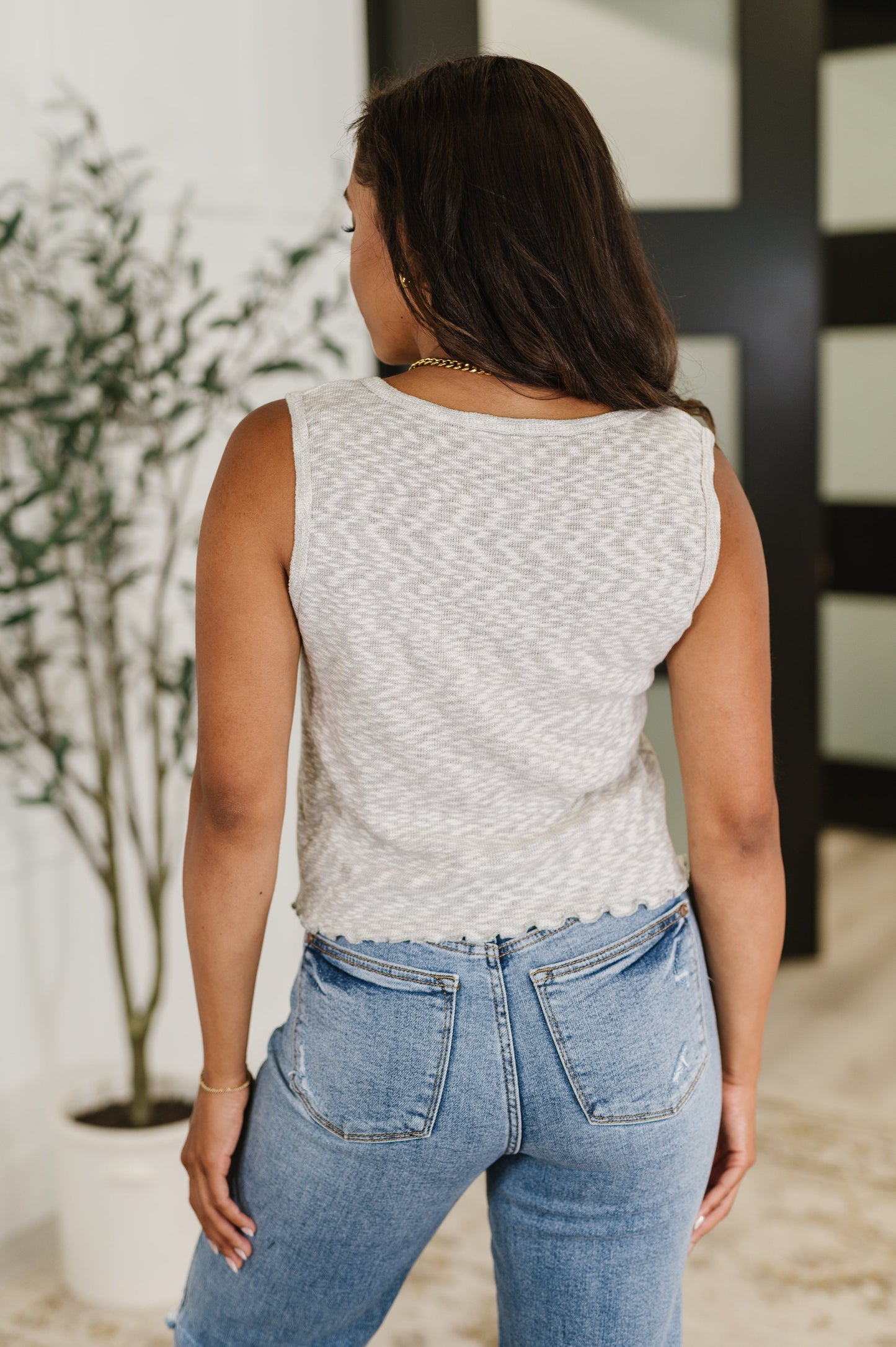 What's the Plan Lettuce Hem Tank in Heather Grey - Southern Divas Boutique
