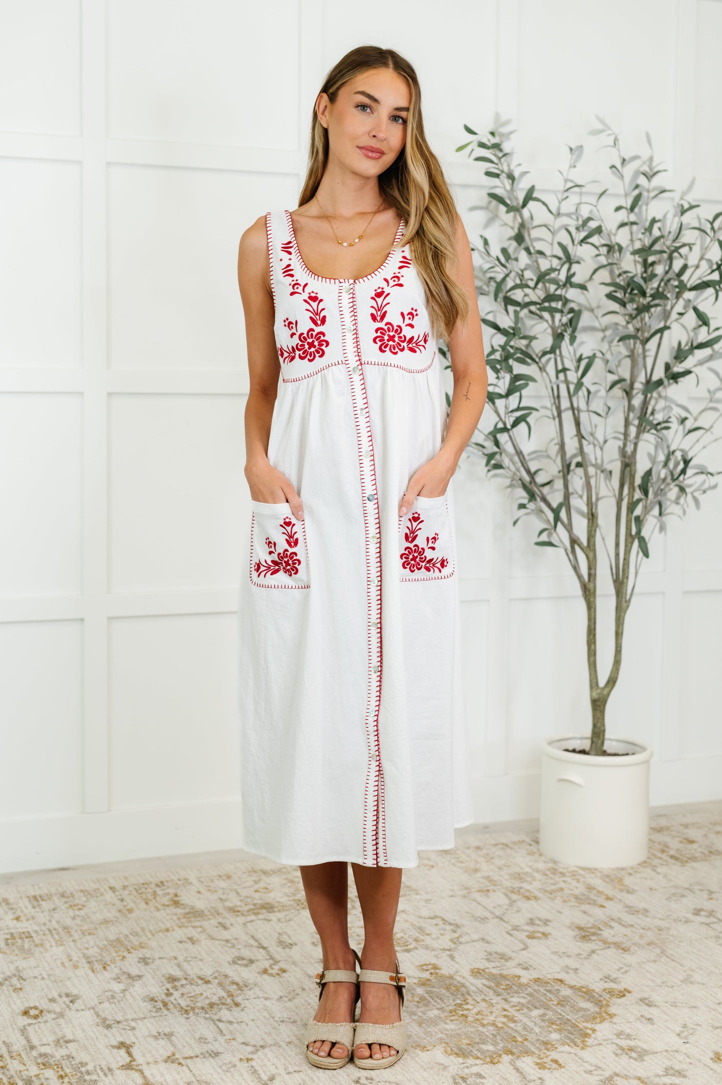 Whispering Petals Scoop Neck Dress - Southern Divas Boutique