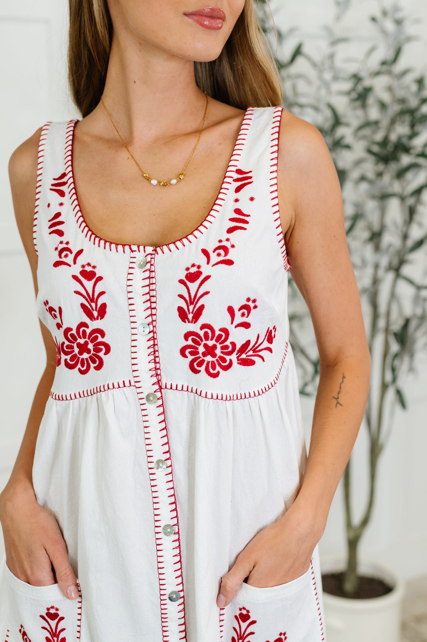 Whispering Petals Scoop Neck Dress - Southern Divas Boutique