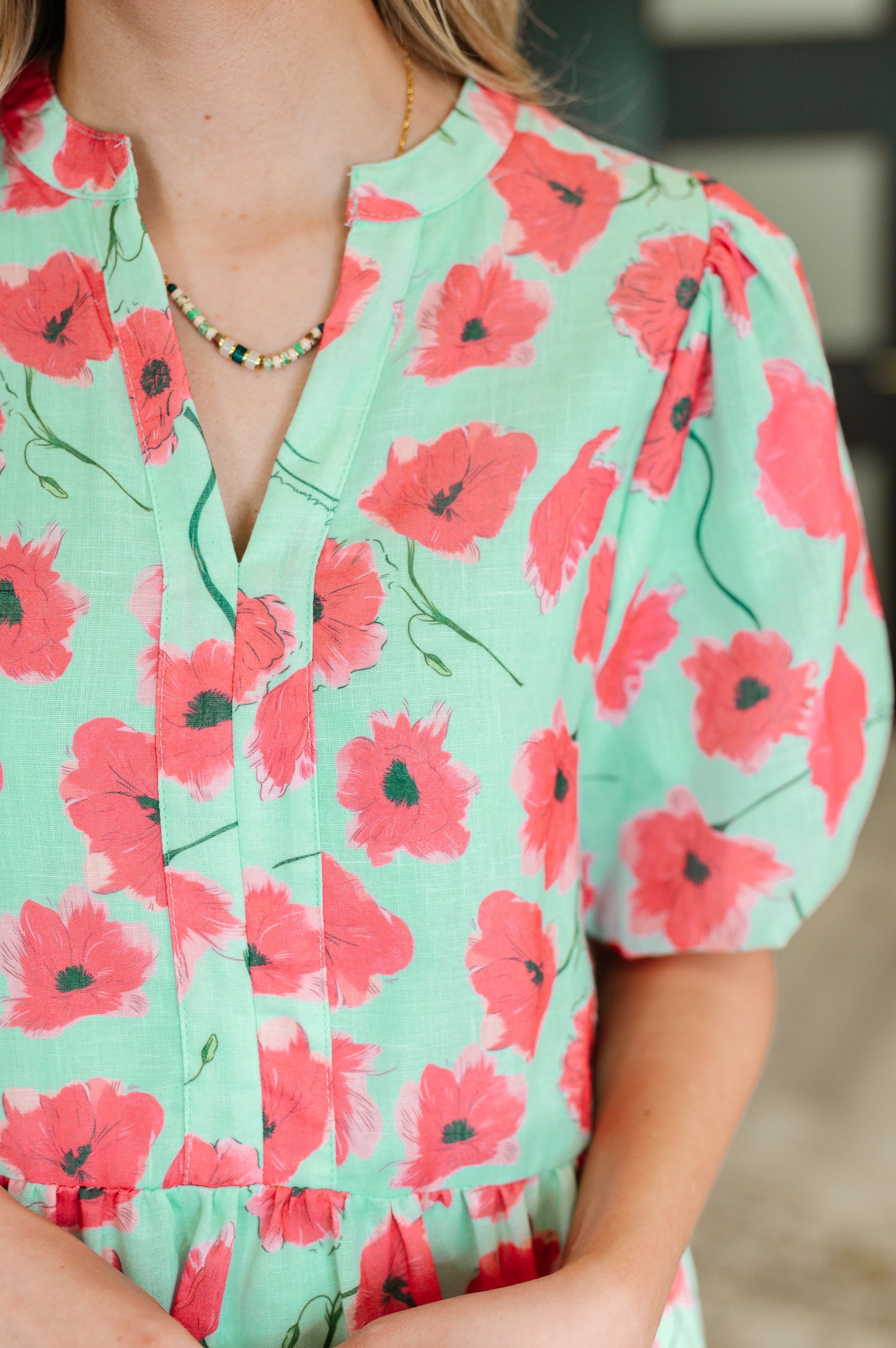 Wildflower Waltz Gathered Tier Dress in Mint - Southern Divas Boutique