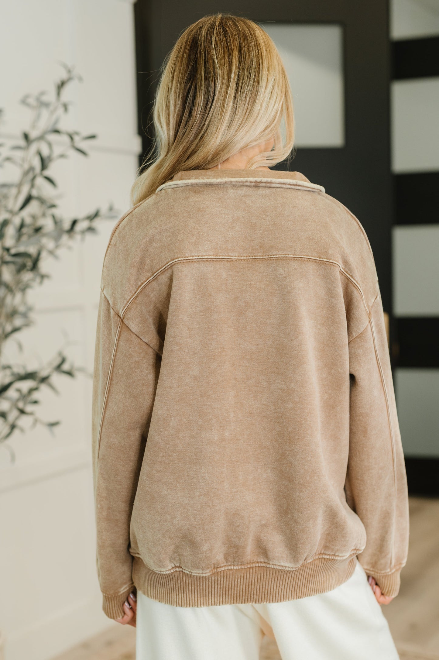 You Should Know Half Zip Pullover in Deep Camel - Southern Divas Boutique