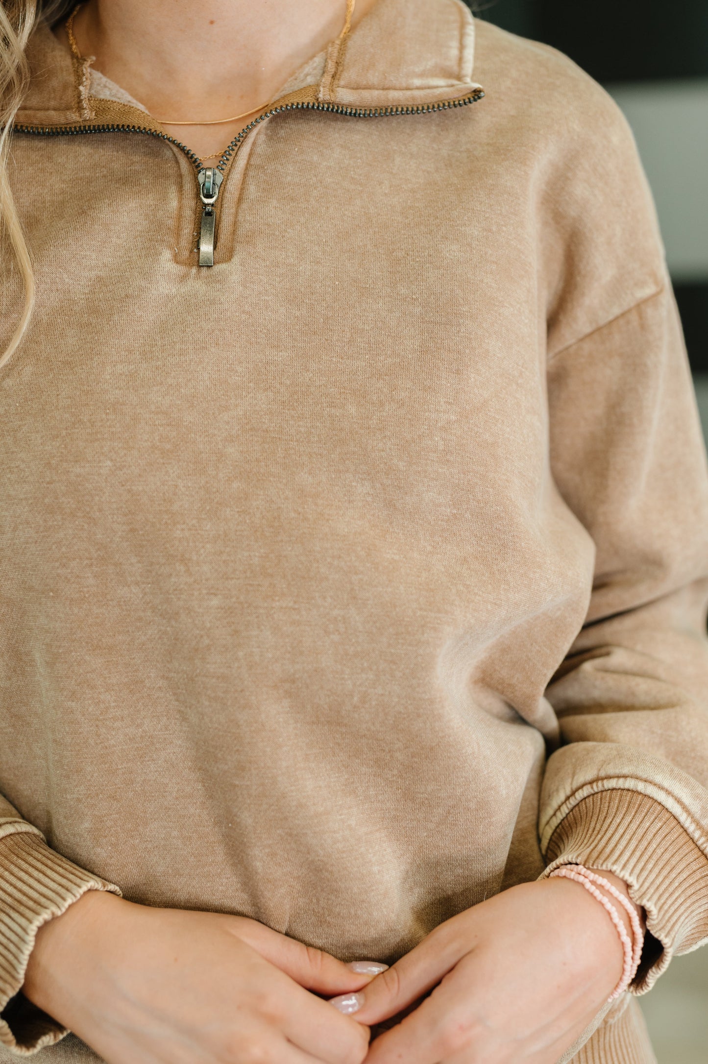 You Should Know Half Zip Pullover in Deep Camel - Southern Divas Boutique
