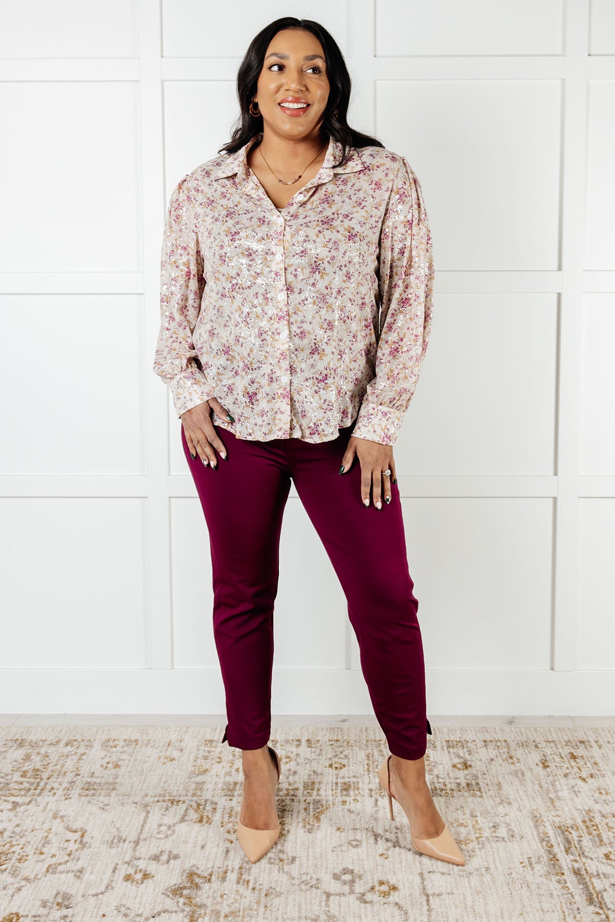 You and I Connect Floral Button Up Blouse - Southern Divas Boutique