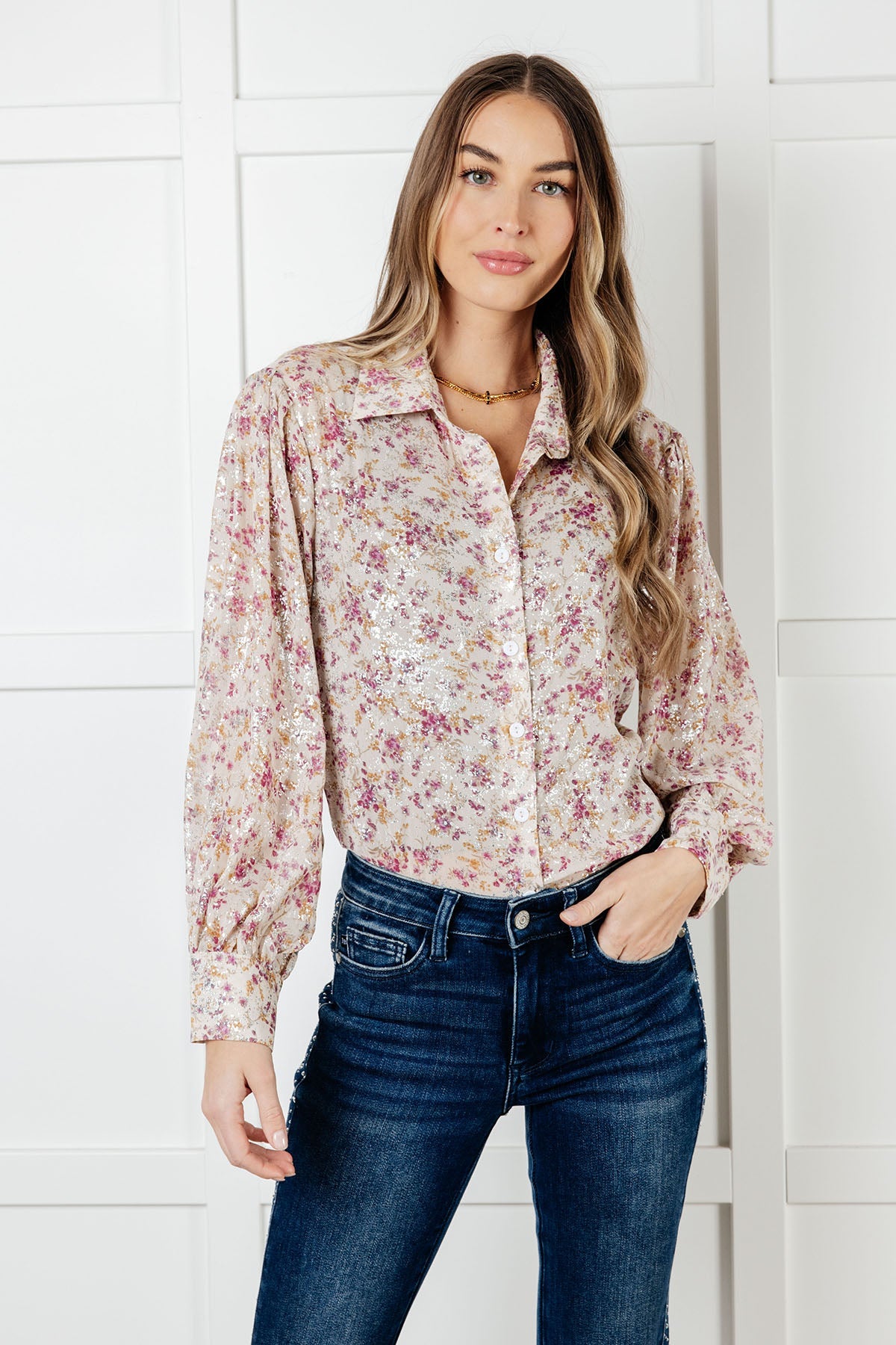 You and I Connect Floral Button Up Blouse - Southern Divas Boutique