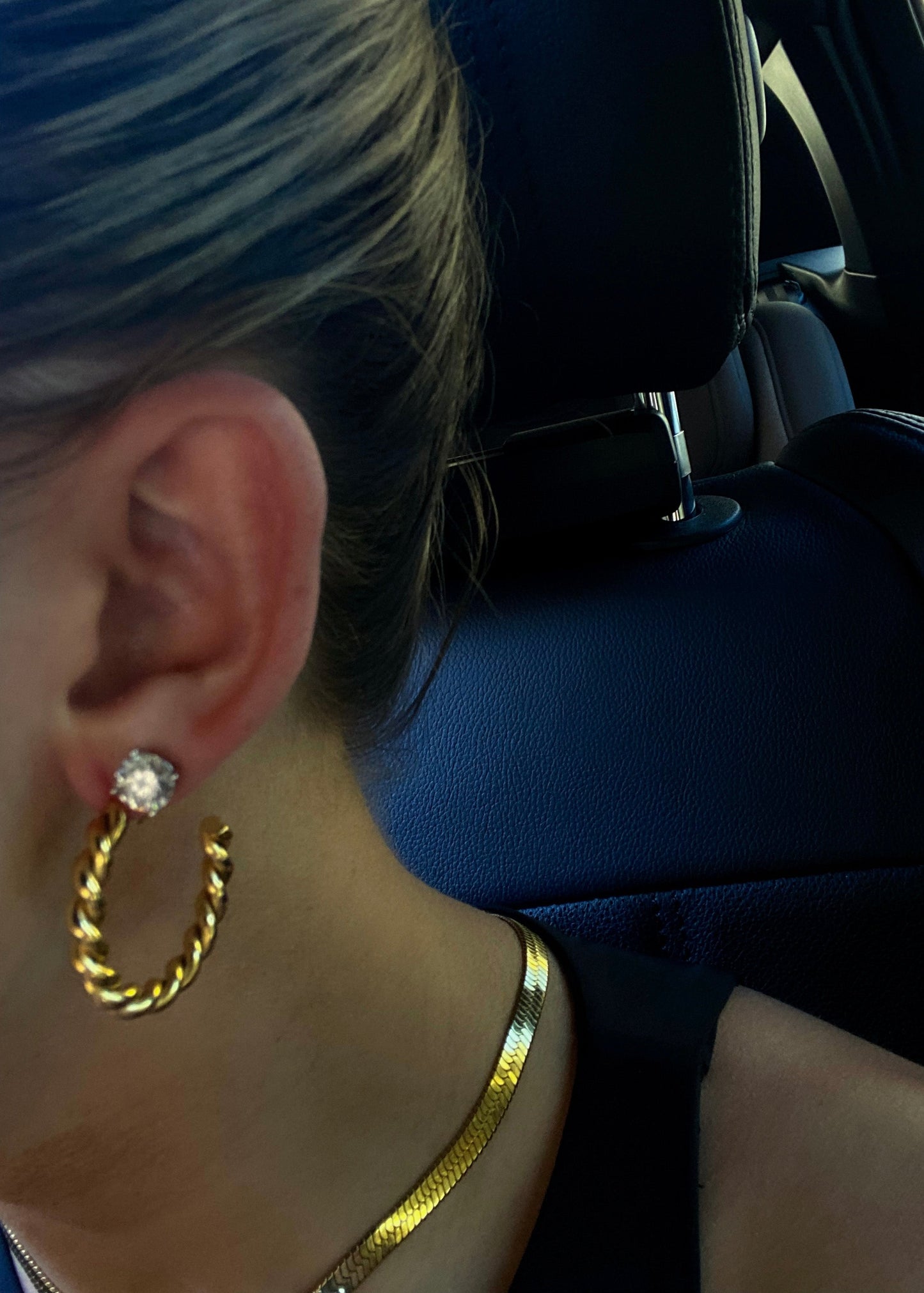 GOLD MEDIUM TWIST HOOPS - Southern Divas Boutique