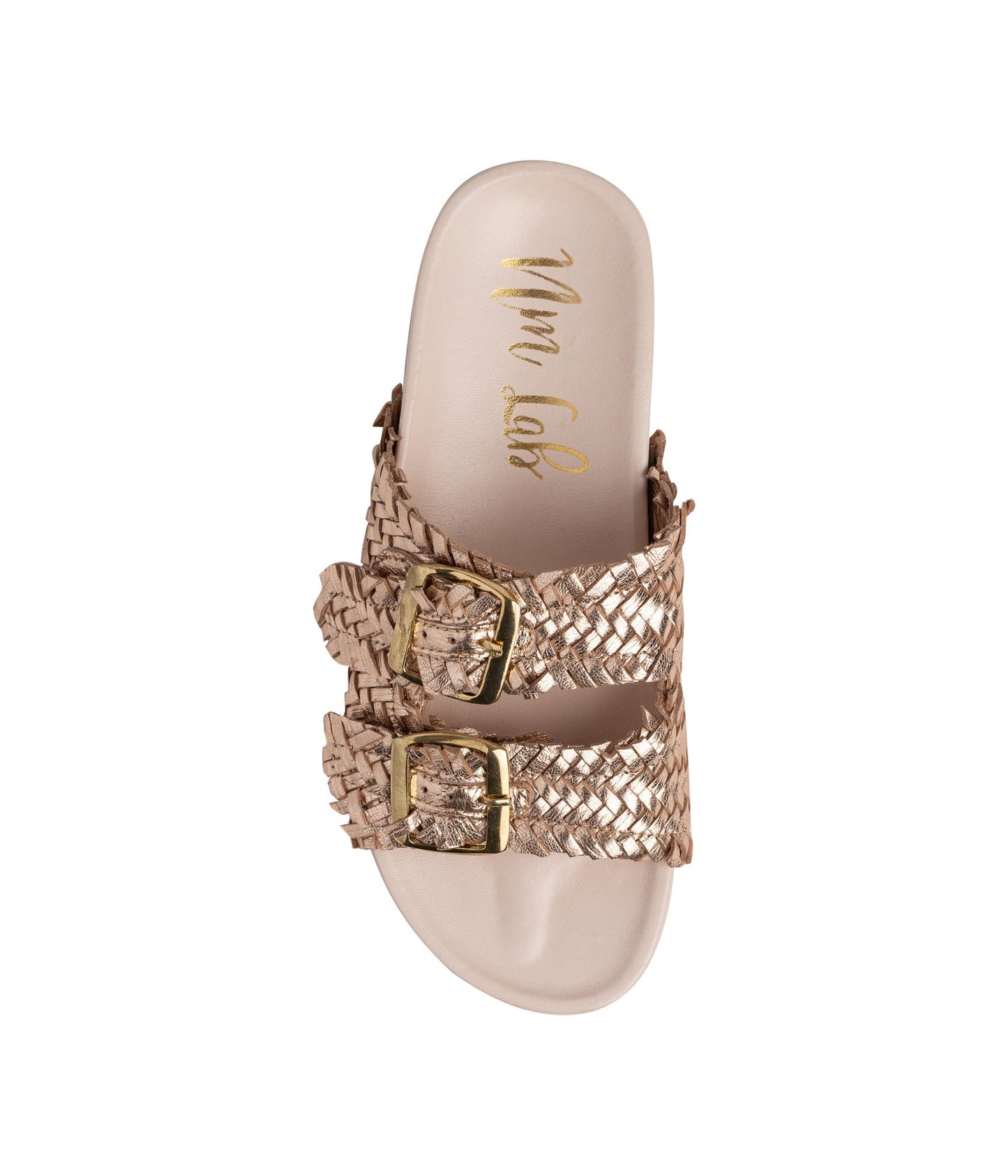 Intertwine Dual Woven Strap Slide in Champagne - Southern Divas Boutique