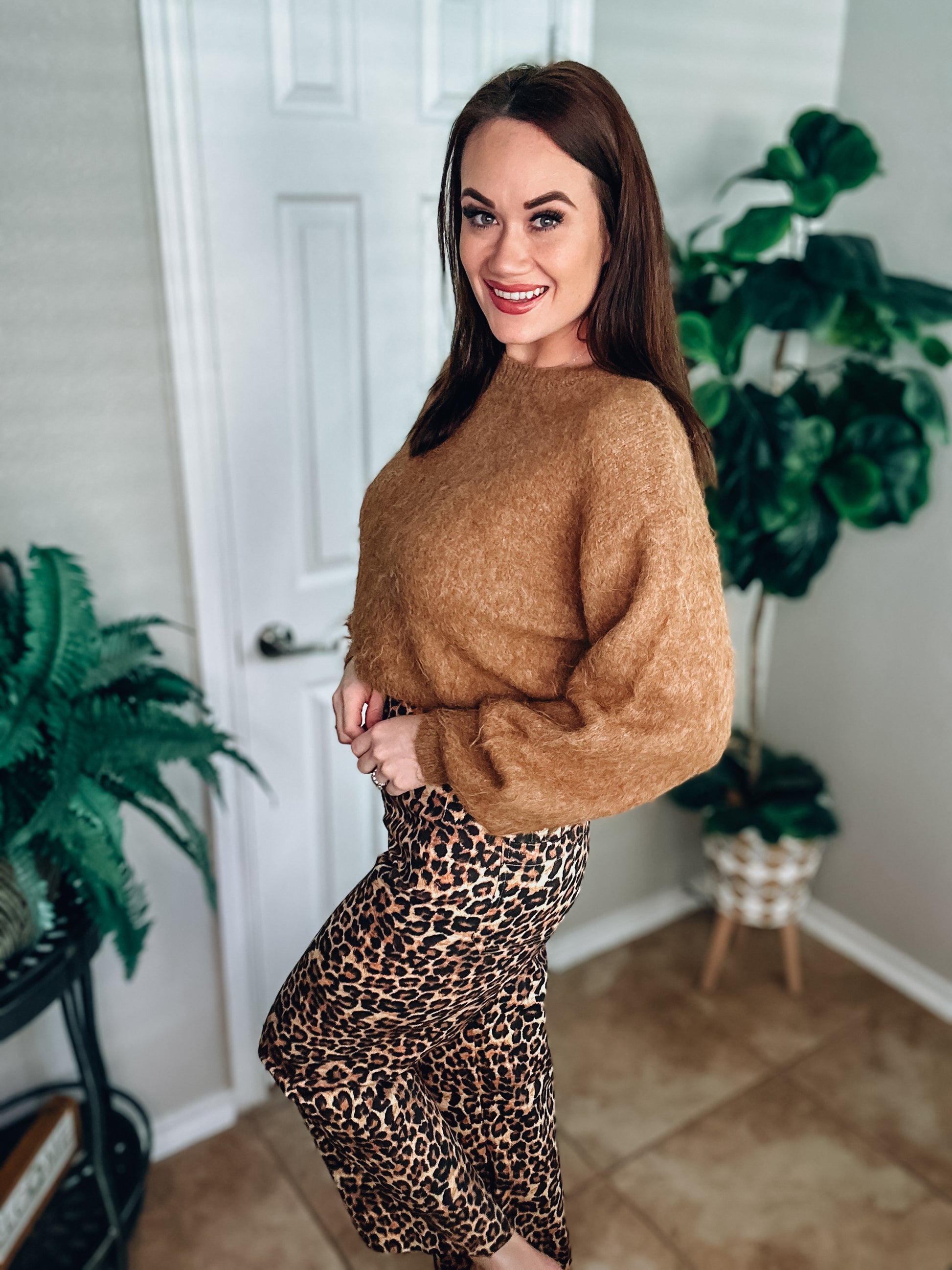 Latte Run Cropped Sweater - Southern Divas Boutique