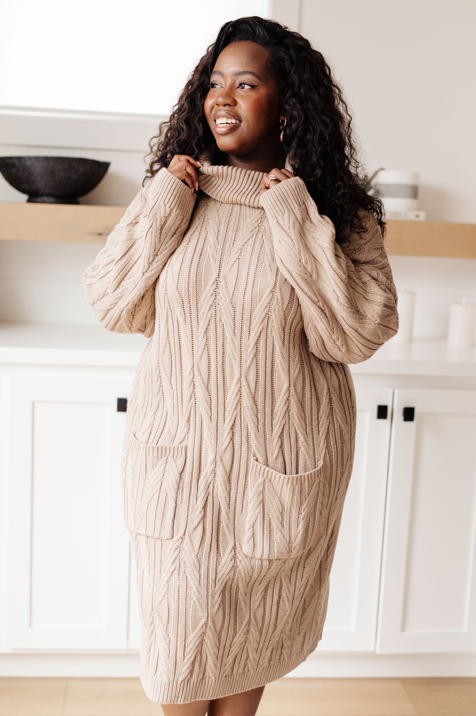 Bundled Beauty Turtleneck Sweater Dress - Southern Divas Boutique