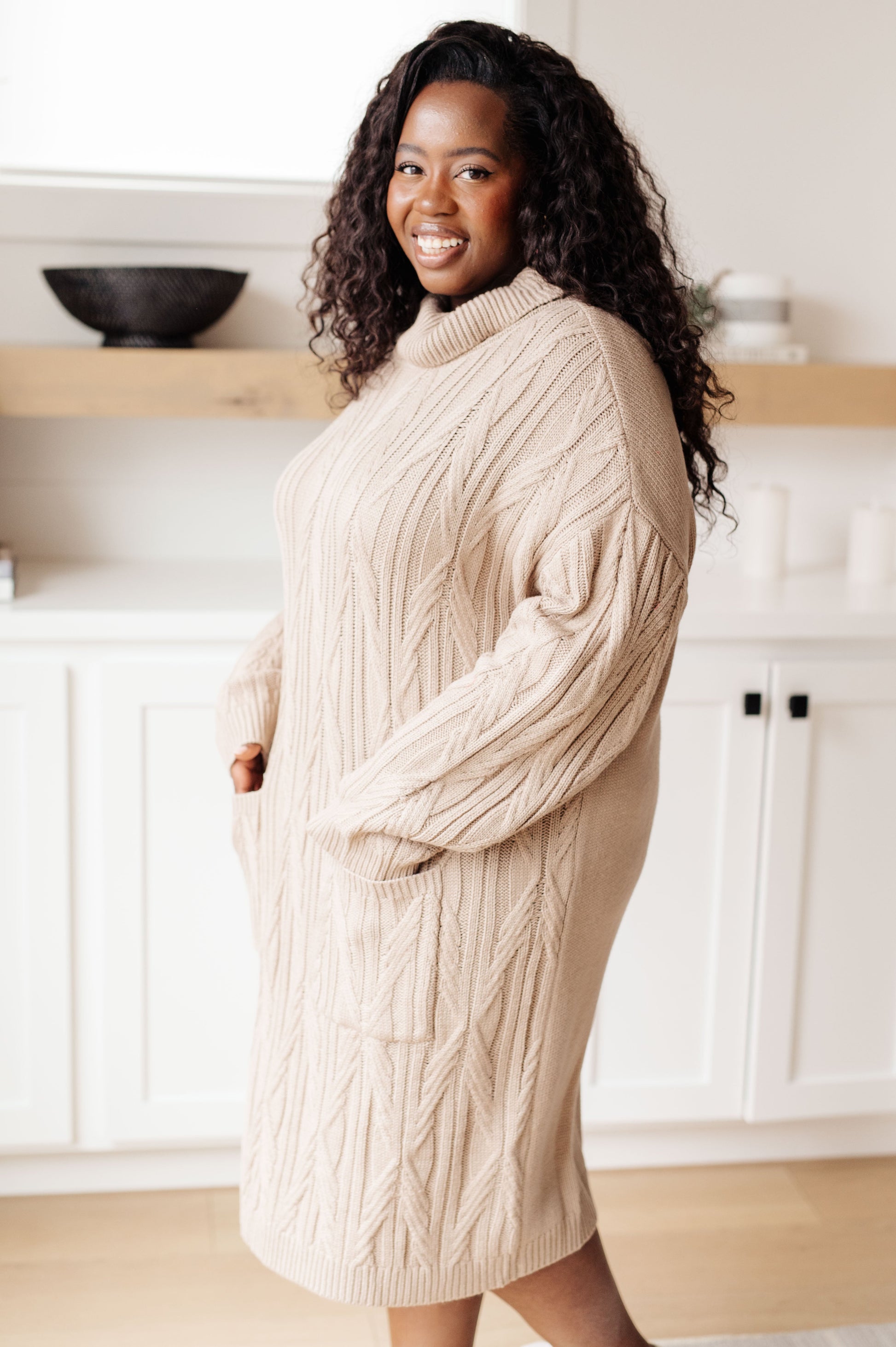 Bundled Beauty Turtleneck Sweater Dress - Southern Divas Boutique