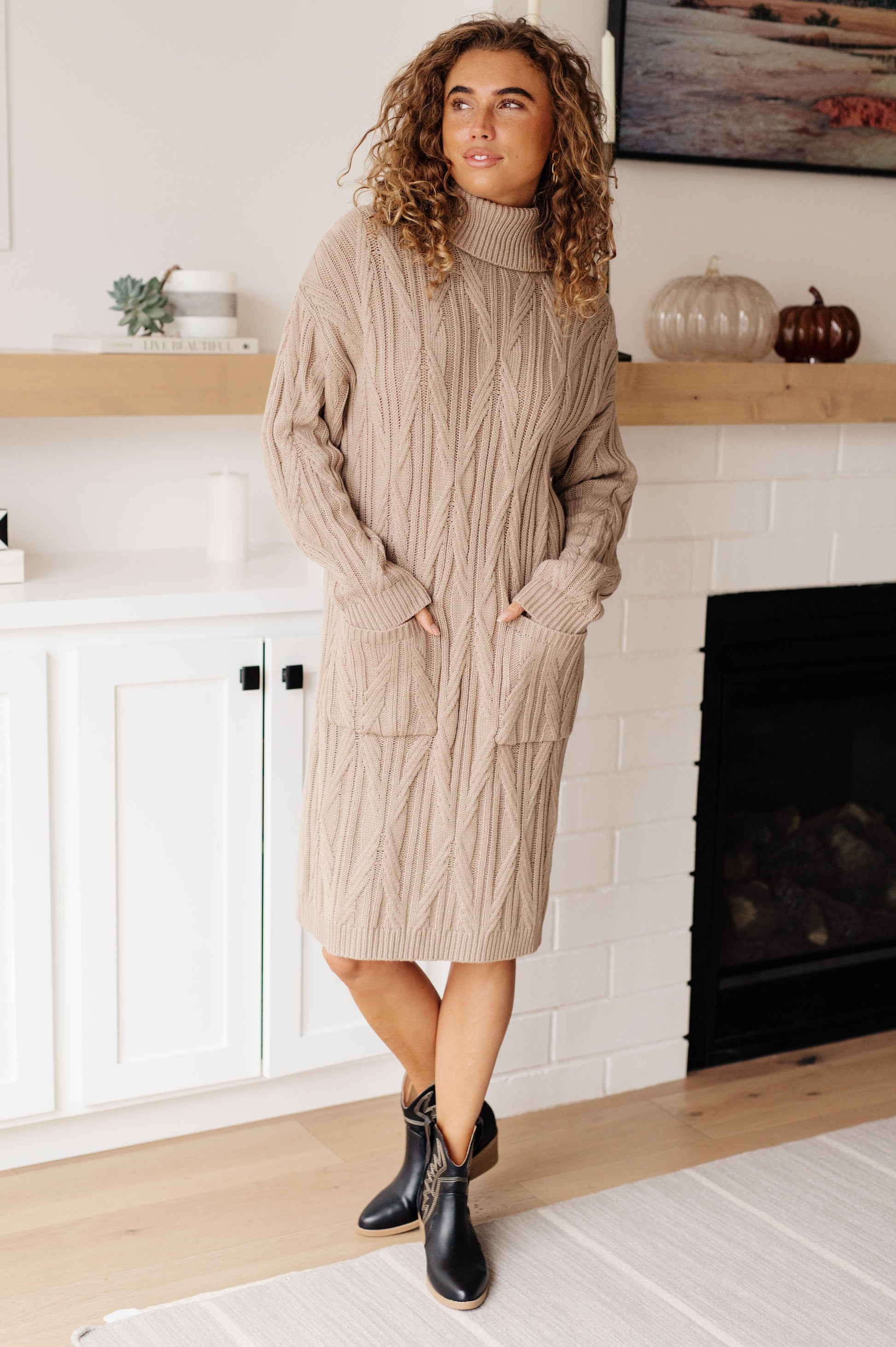 Bundled Beauty Turtleneck Sweater Dress - Southern Divas Boutique
