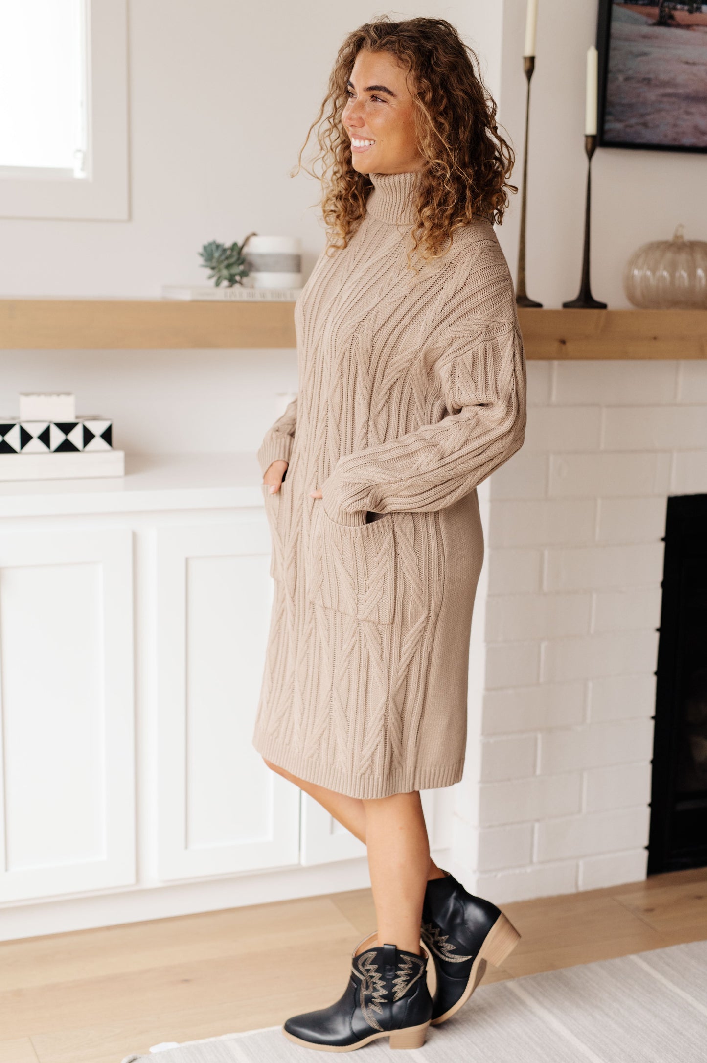 Bundled Beauty Turtleneck Sweater Dress - Southern Divas Boutique