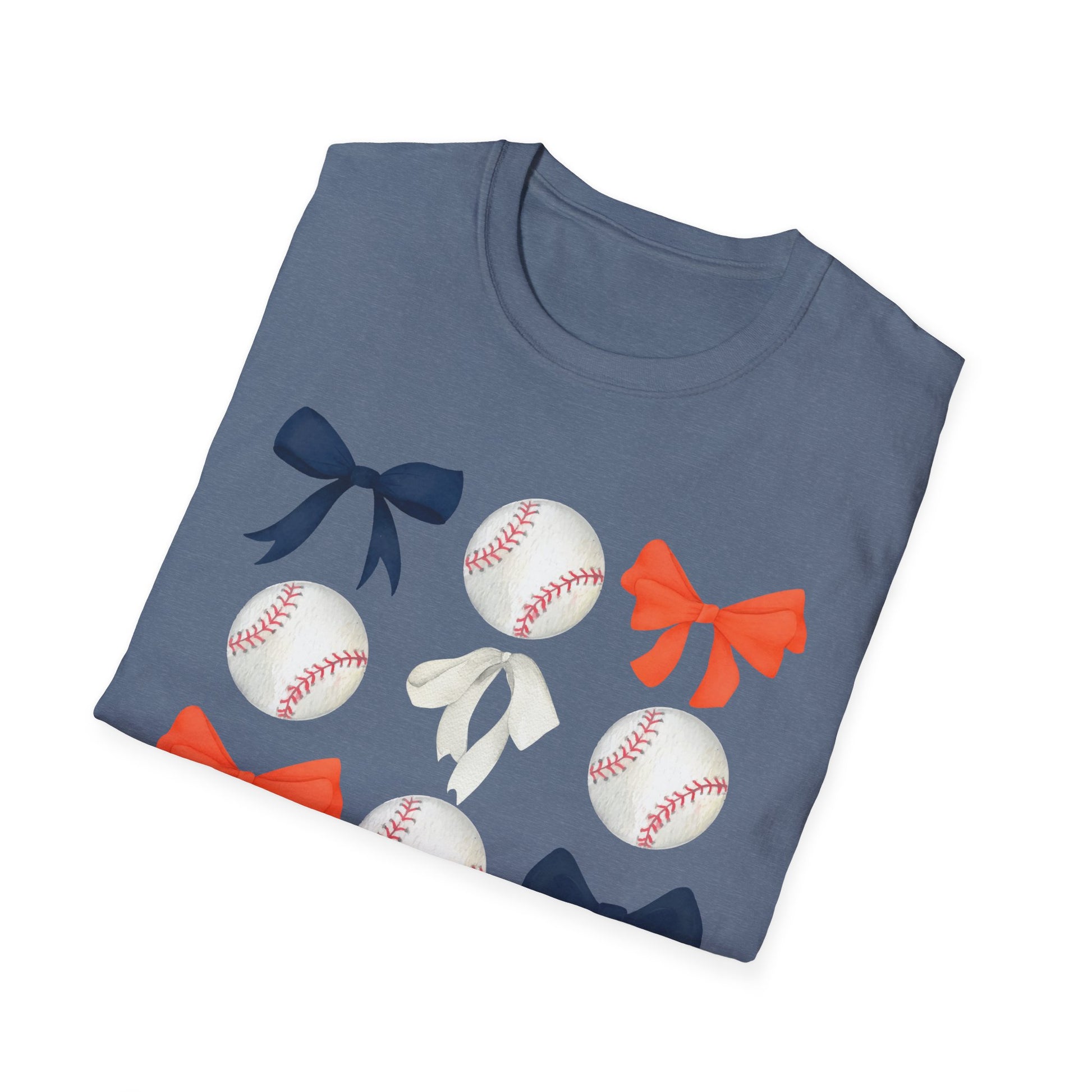 Houston Astros Coquette Bows Unisex Softstyle T-Shirt - Southern Divas Boutique