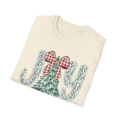 Joy to the World T-Shirt | Christmas Tree, Plaid Bow Holiday Tee