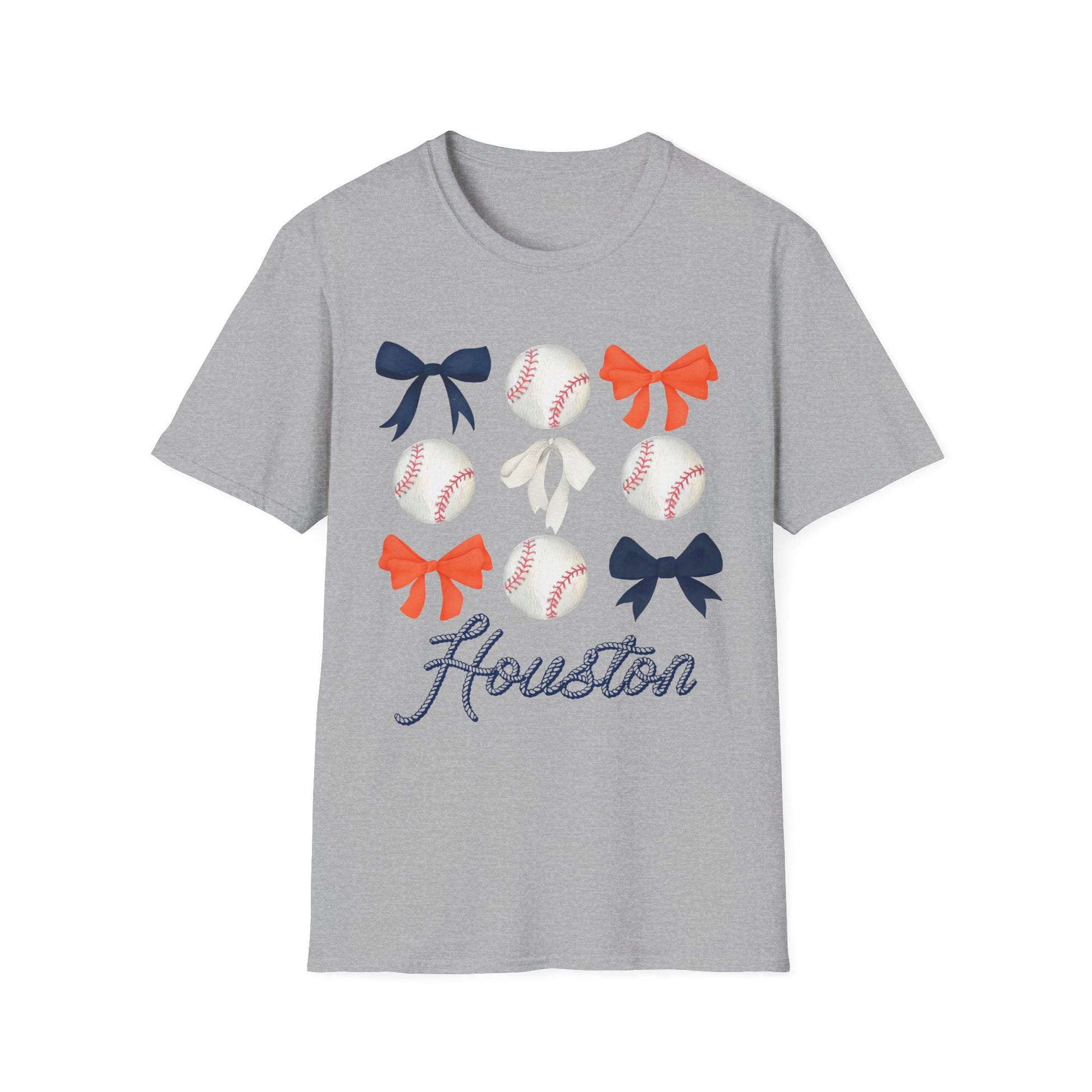 Houston Astros Coquette Bows Unisex Softstyle T-Shirt - Southern Divas Boutique