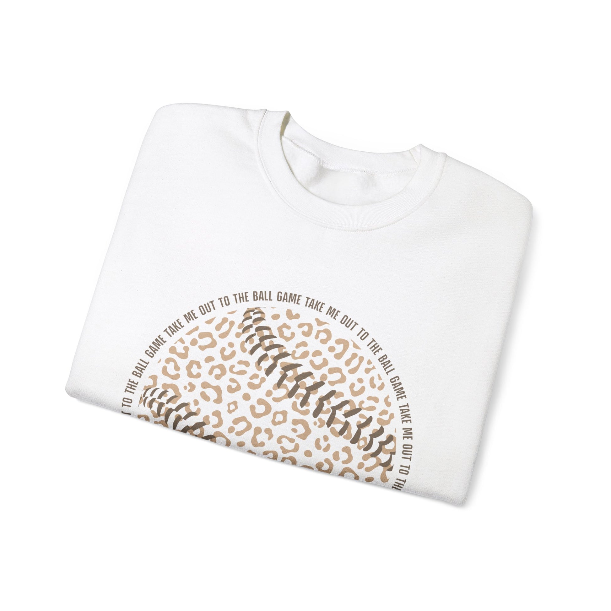 Leopard Print Baseball Sweatshirt, Cute Athletic Sweatshirt, Game Day Crewneck, Unisex Fashion Tops, Sports Gift - Southern Divas Boutique
