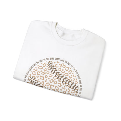 Leopard Print Baseball Sweatshirt, Cute Athletic Sweatshirt, Game Day Crewneck, Unisex Fashion Tops, Sports Gift - Southern Divas Boutique