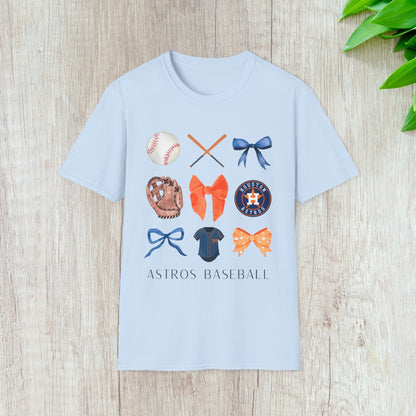 Houston Astros Baseball Coquette Tee - Southern Divas Boutique