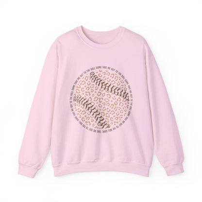 Leopard Print Baseball Sweatshirt, Cute Athletic Sweatshirt, Game Day Crewneck, Unisex Fashion Tops, Sports Gift - Southern Divas Boutique