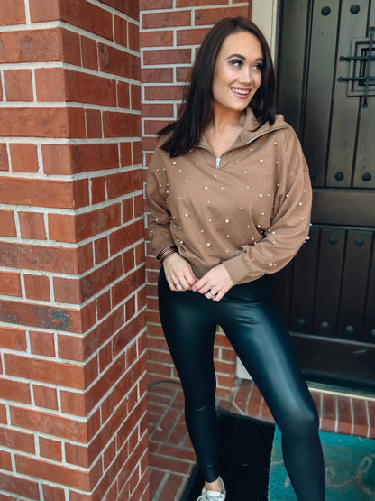 Comfy In Pearls Pullover - Southern Divas Boutique