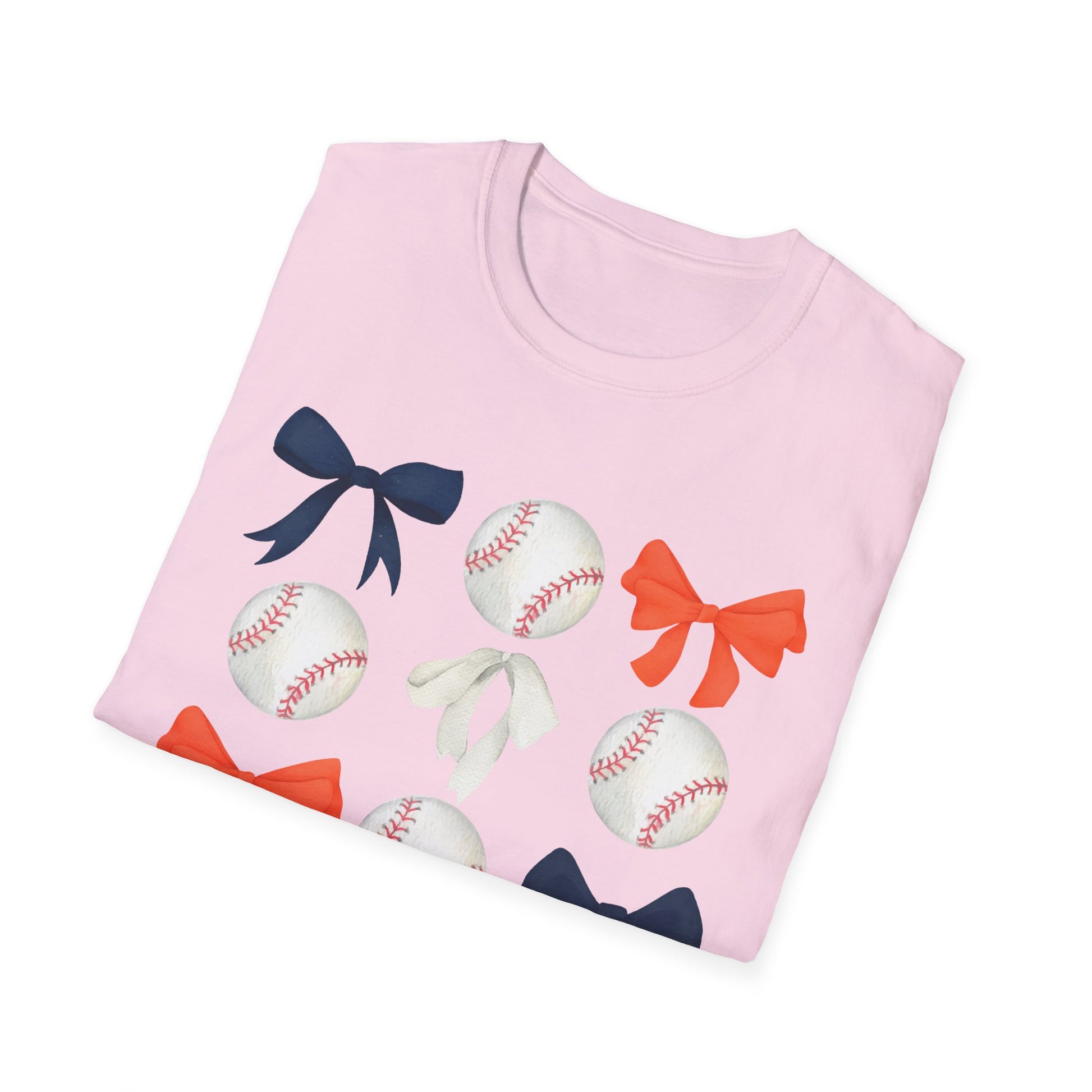Houston Astros Coquette Bows Unisex Softstyle T-Shirt - Southern Divas Boutique