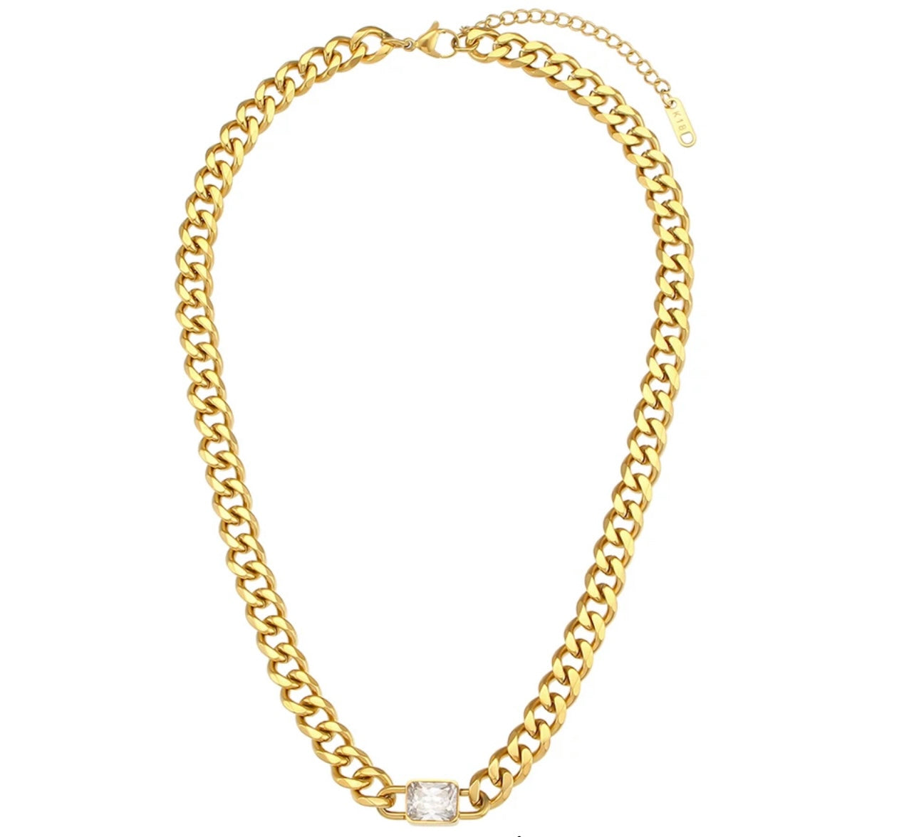 CHAIN WITH DIAMOND PENDANT NECKLACE - Southern Divas Boutique