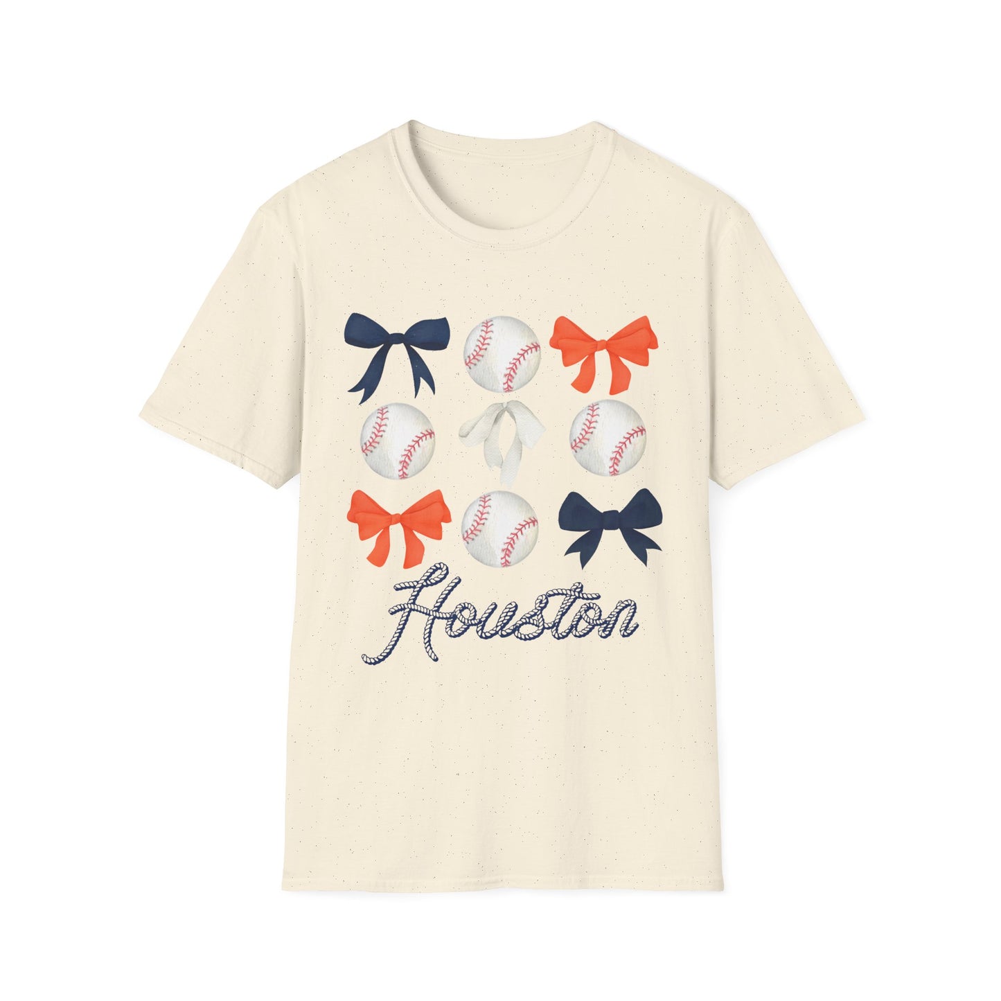 Houston Astros Coquette Bows Unisex Softstyle T-Shirt - Southern Divas Boutique
