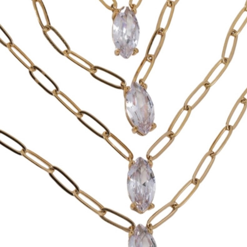 GOLD + DIAMOND PENDANT NECKLACE - Southern Divas Boutique