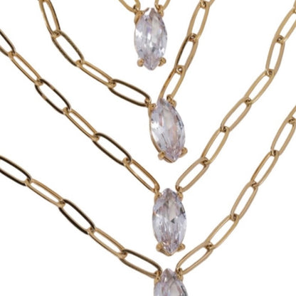 GOLD + DIAMOND PENDANT NECKLACE - Southern Divas Boutique