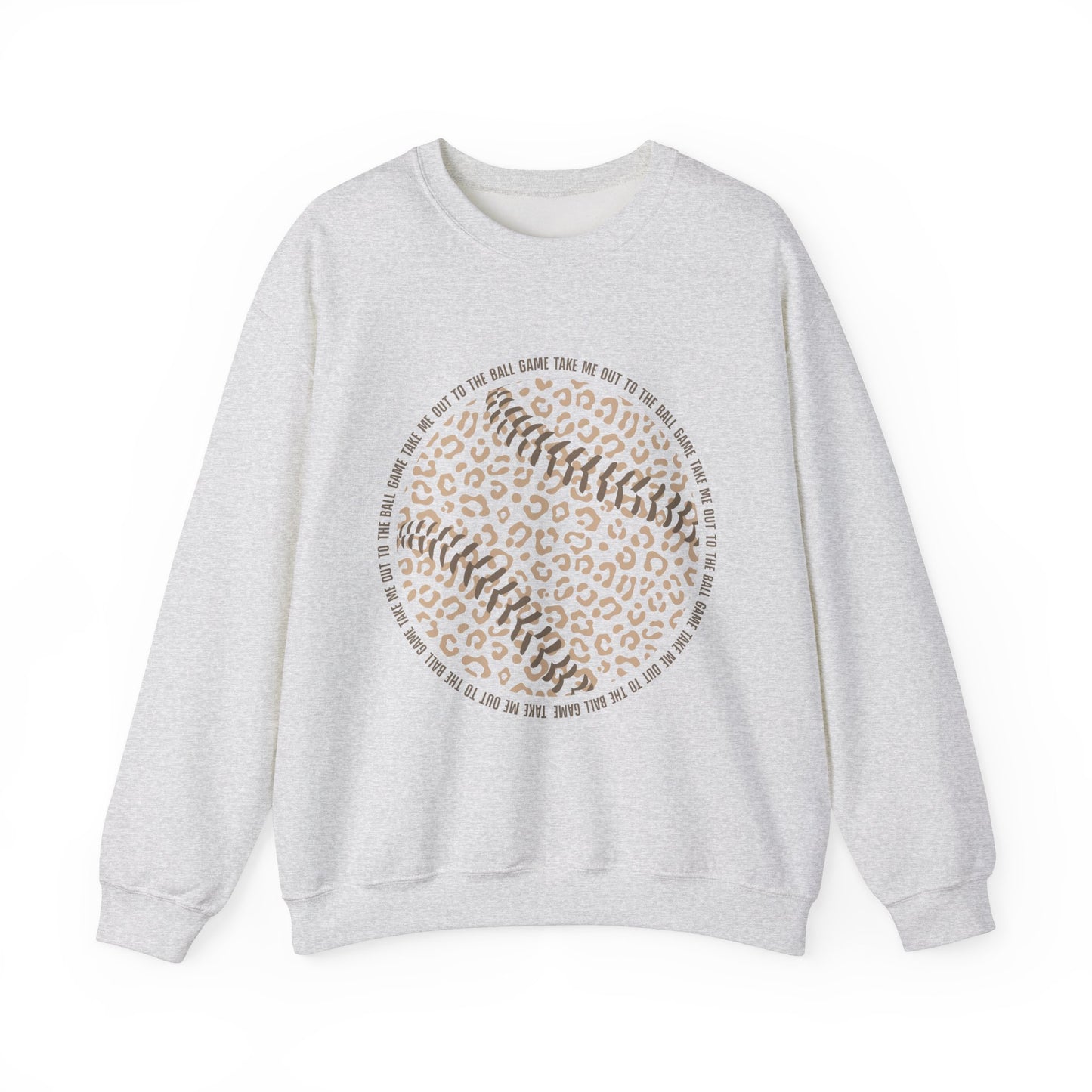 Leopard Print Baseball Sweatshirt, Cute Athletic Sweatshirt, Game Day Crewneck, Unisex Fashion Tops, Sports Gift - Southern Divas Boutique