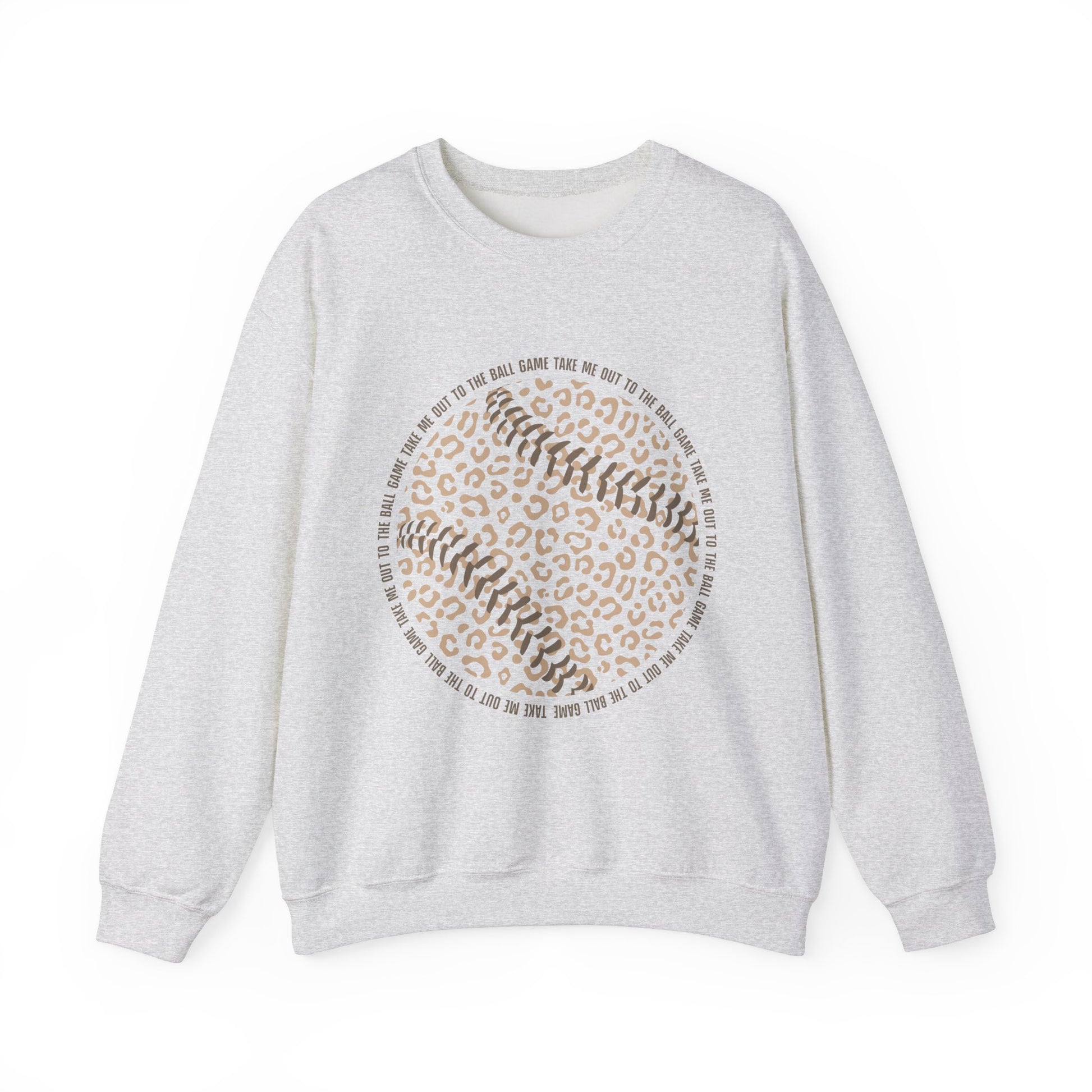 Leopard Print Baseball Sweatshirt, Cute Athletic Sweatshirt, Game Day Crewneck, Unisex Fashion Tops, Sports Gift - Southern Divas Boutique