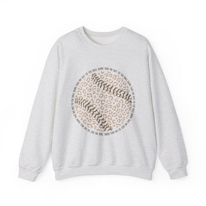 Leopard Print Baseball Sweatshirt, Cute Athletic Sweatshirt, Game Day Crewneck, Unisex Fashion Tops, Sports Gift - Southern Divas Boutique